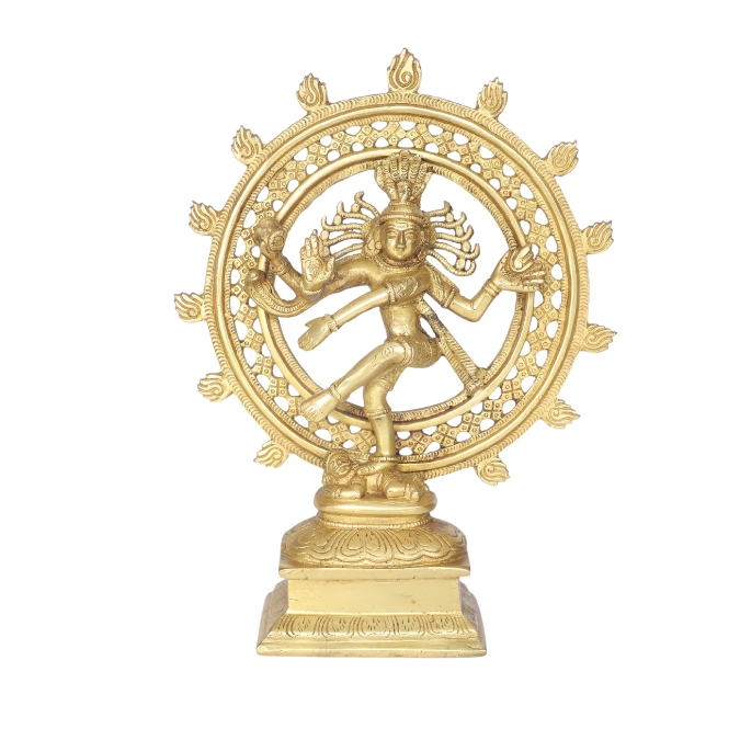 Brass Nataraja Statue | Lord Shiva Dancing Nataraj Idol for Home Temple, Puja & Spiritual Decor