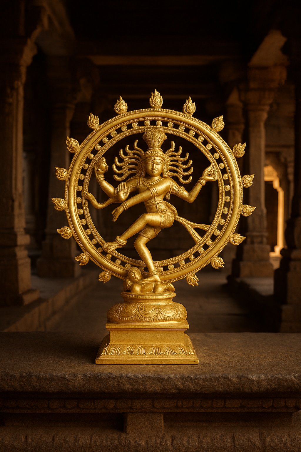 Brass Nataraja Statue | Lord Shiva Dancing Nataraj Idol for Home Temple, Puja & Spiritual Decor
