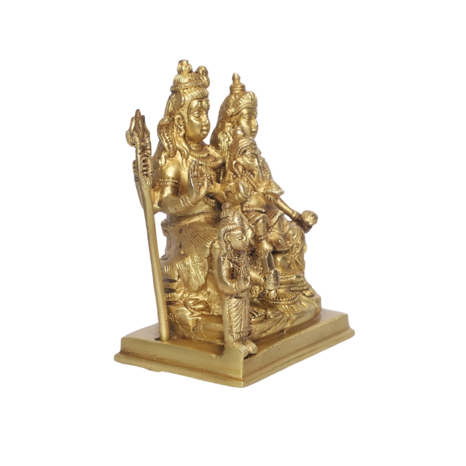  Brass Shiva Parivar Idol – Handcrafted Hindu God Family Statue for Pooja Room, Vastu & Home Temple Decor | Lord Shiva, Parvati, Ganesha, Kartikeya Murti – Shree Shyam Handicrafts