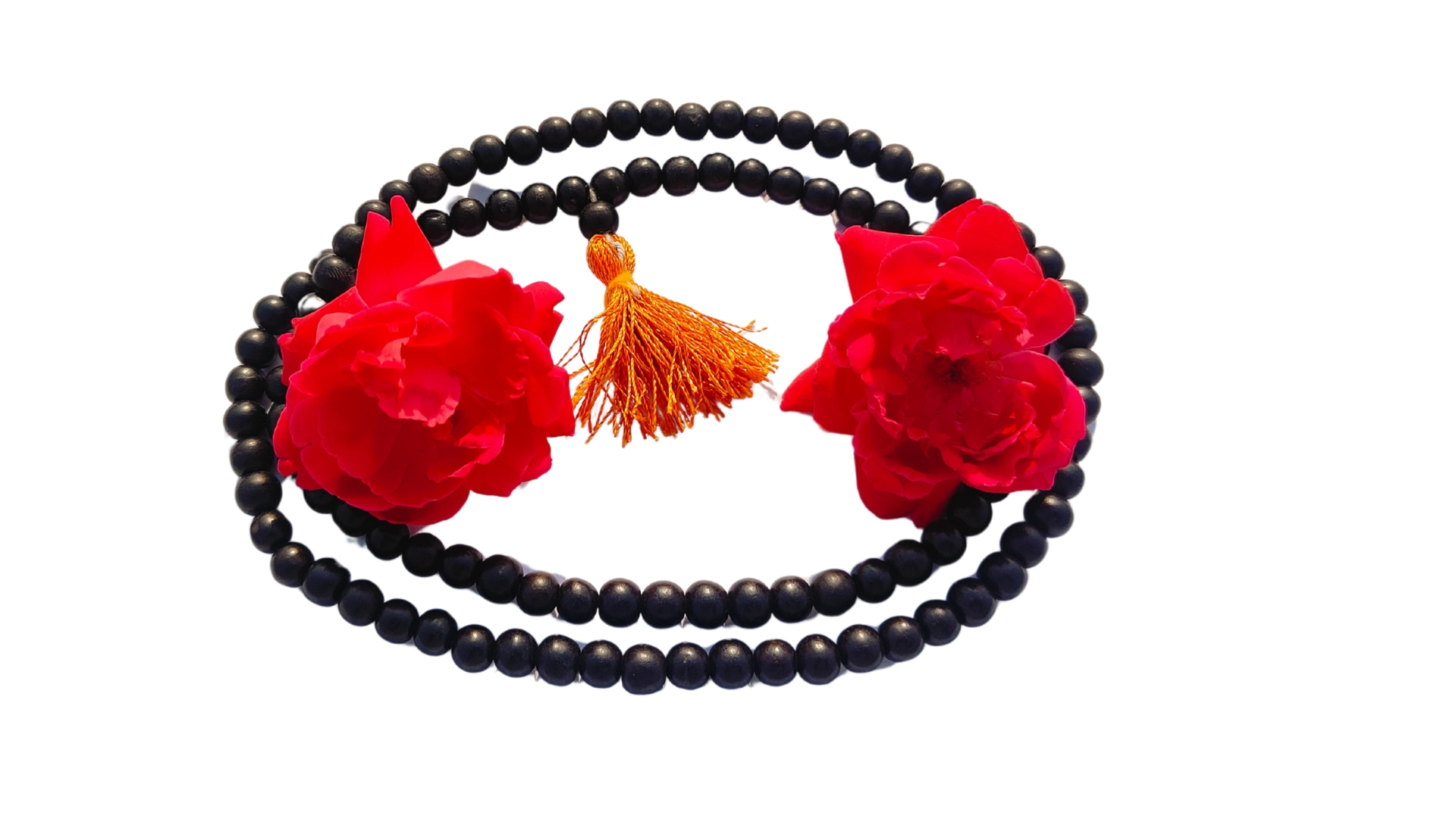 Natural Ebony Wood Mala (Karungali Malai) – 8mm Unpolished Beads for Meditation, Yoga & Spiritual Healing | Original Black Wood Japa Mala for Men & Women