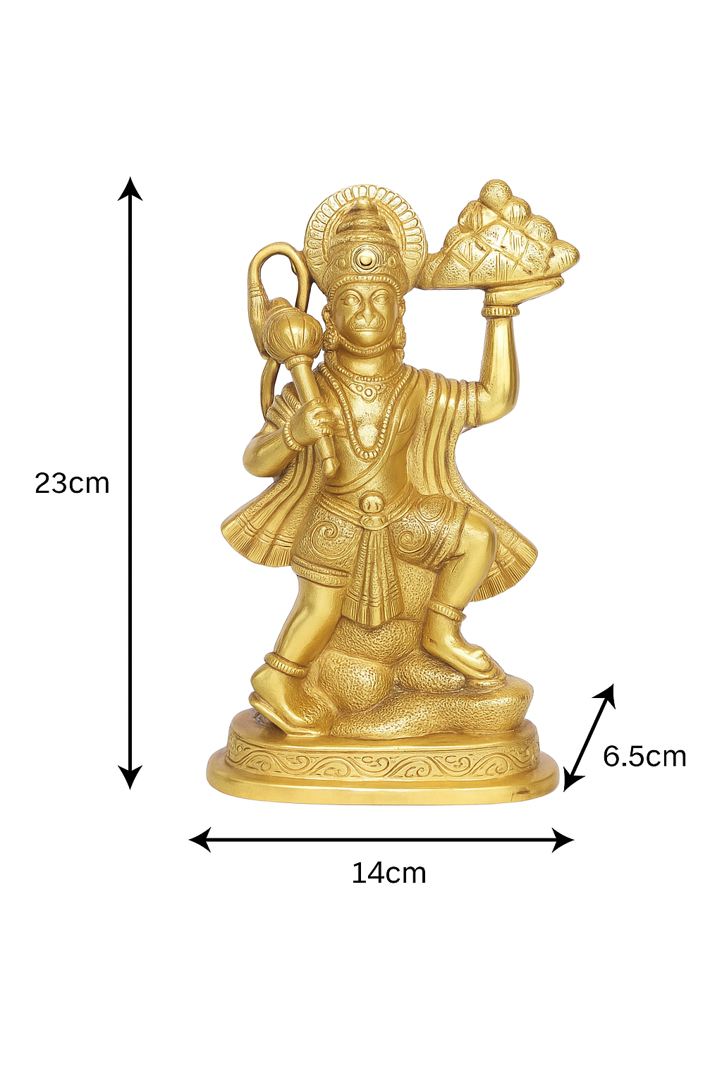 Brass Hanuman Idol for Puja | Solid Brass Hanuman Murti