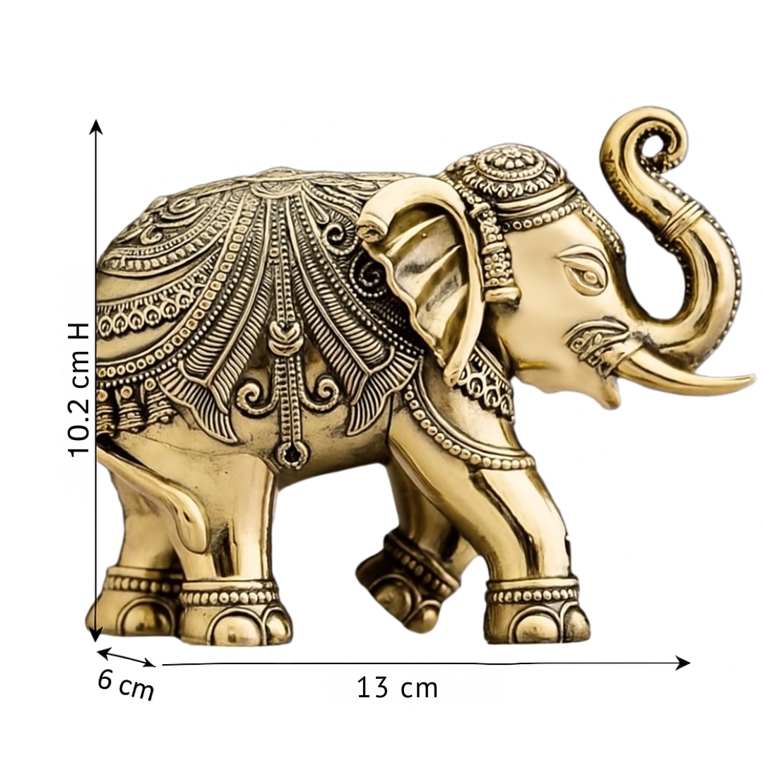 Premium Brass Elephant Statue for Vastu, Home Decor & Good Luck | Buy Antique Pital Hathi Online – Shree Shyam Handicrafts