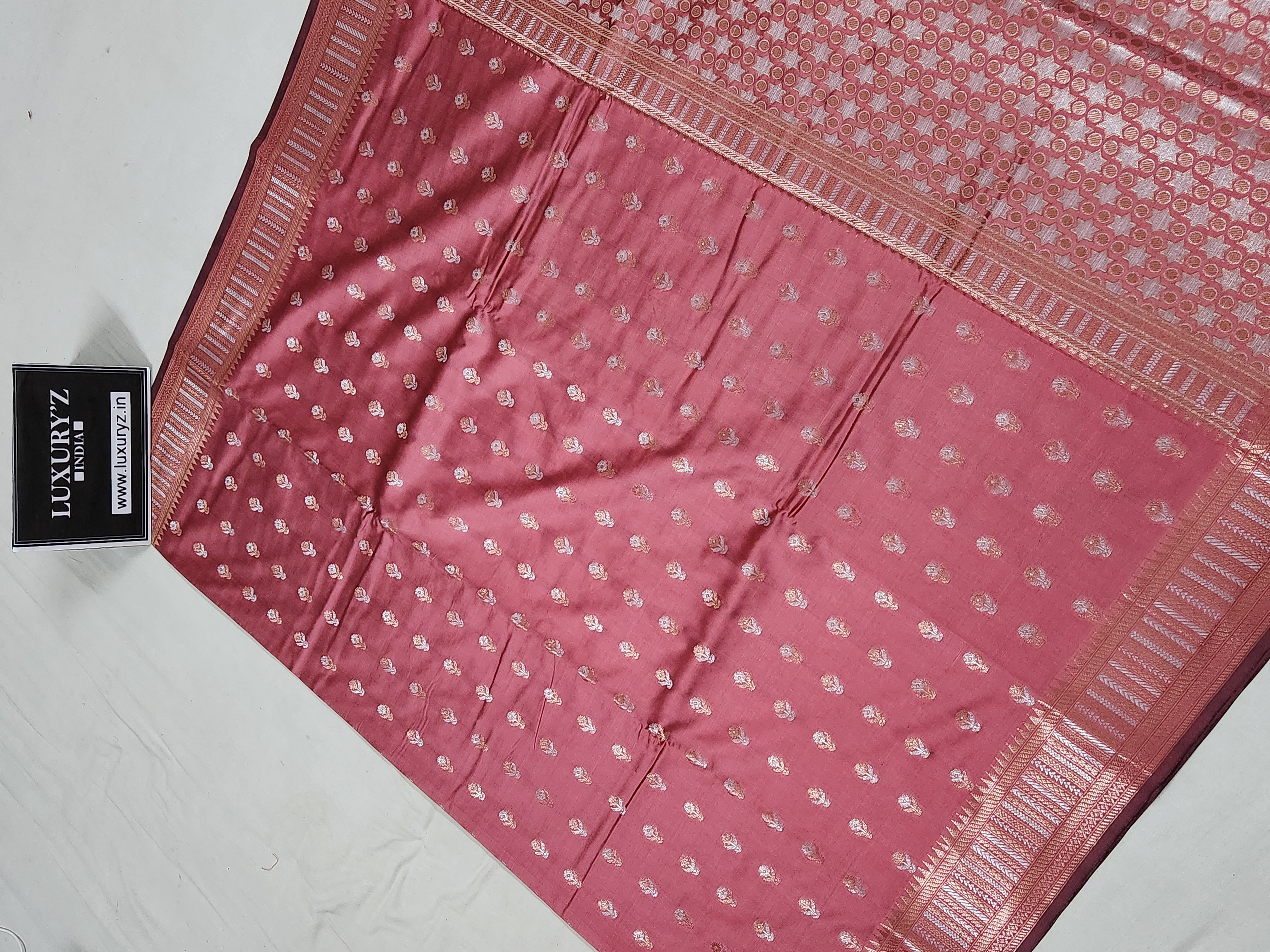 LIGHT PINK BANARASI KATAN SILK SAREE WITH DESIGNER WEAVING BLOUSE