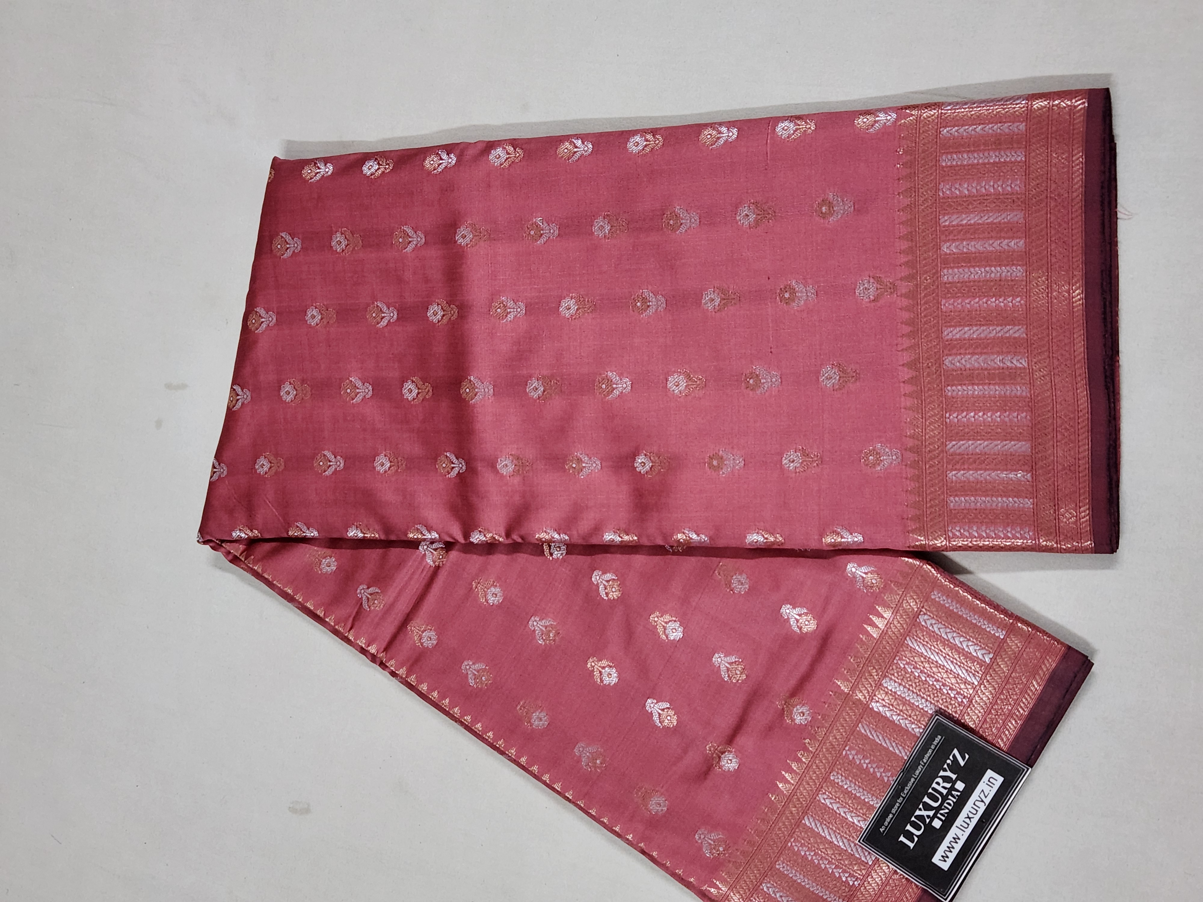 LIGHT PINK BANARASI KATAN SILK SAREE WITH DESIGNER WEAVING BLOUSE
