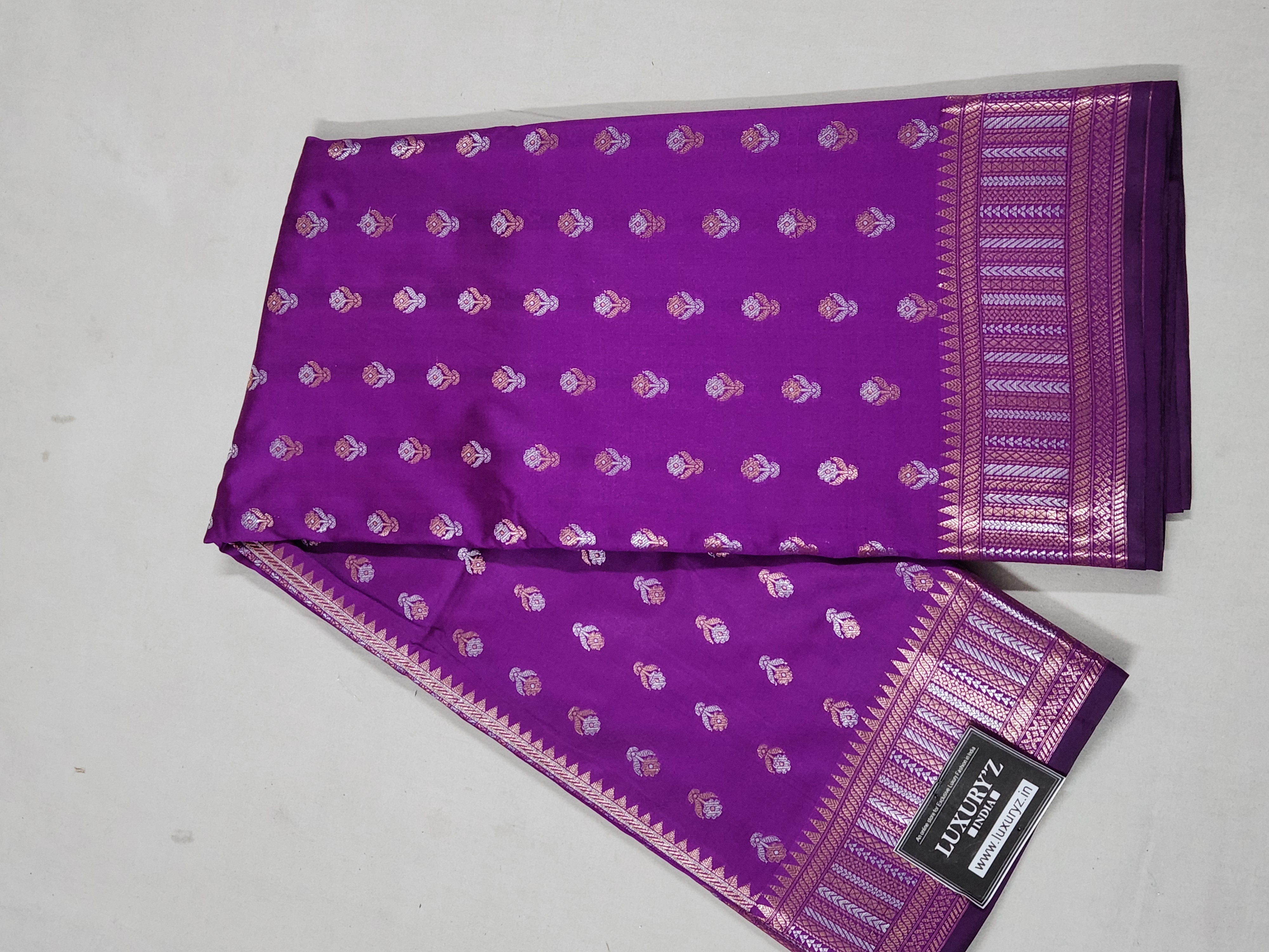 DARK PURPLE BANARASI KATAN SILK SAREE WITH DESIGNER WEAVING BLOUSE