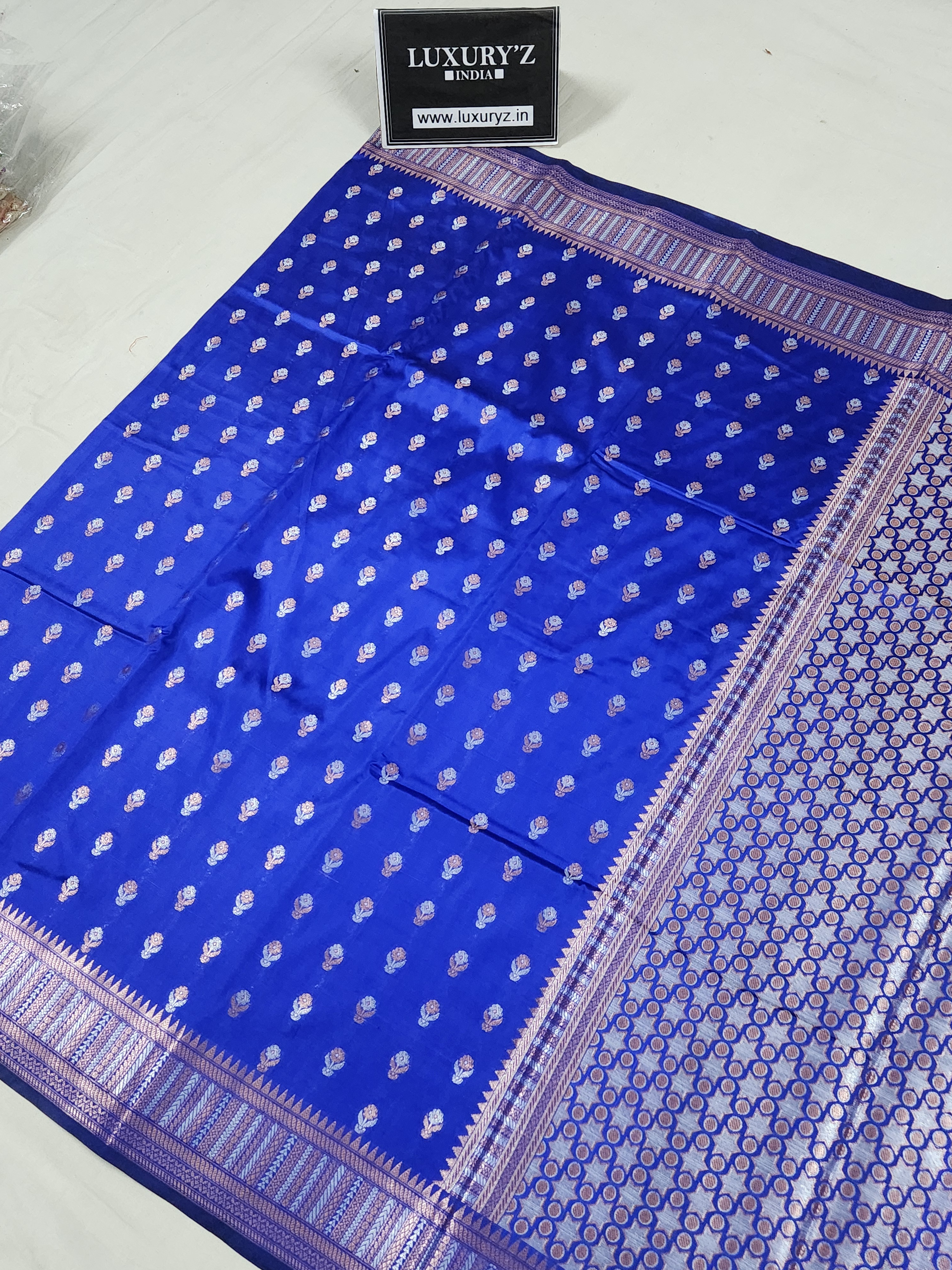 ROYAL BLUE BANARASI KATAN SILK SAREE WITH DESIGNER WEAVING BLOUSE