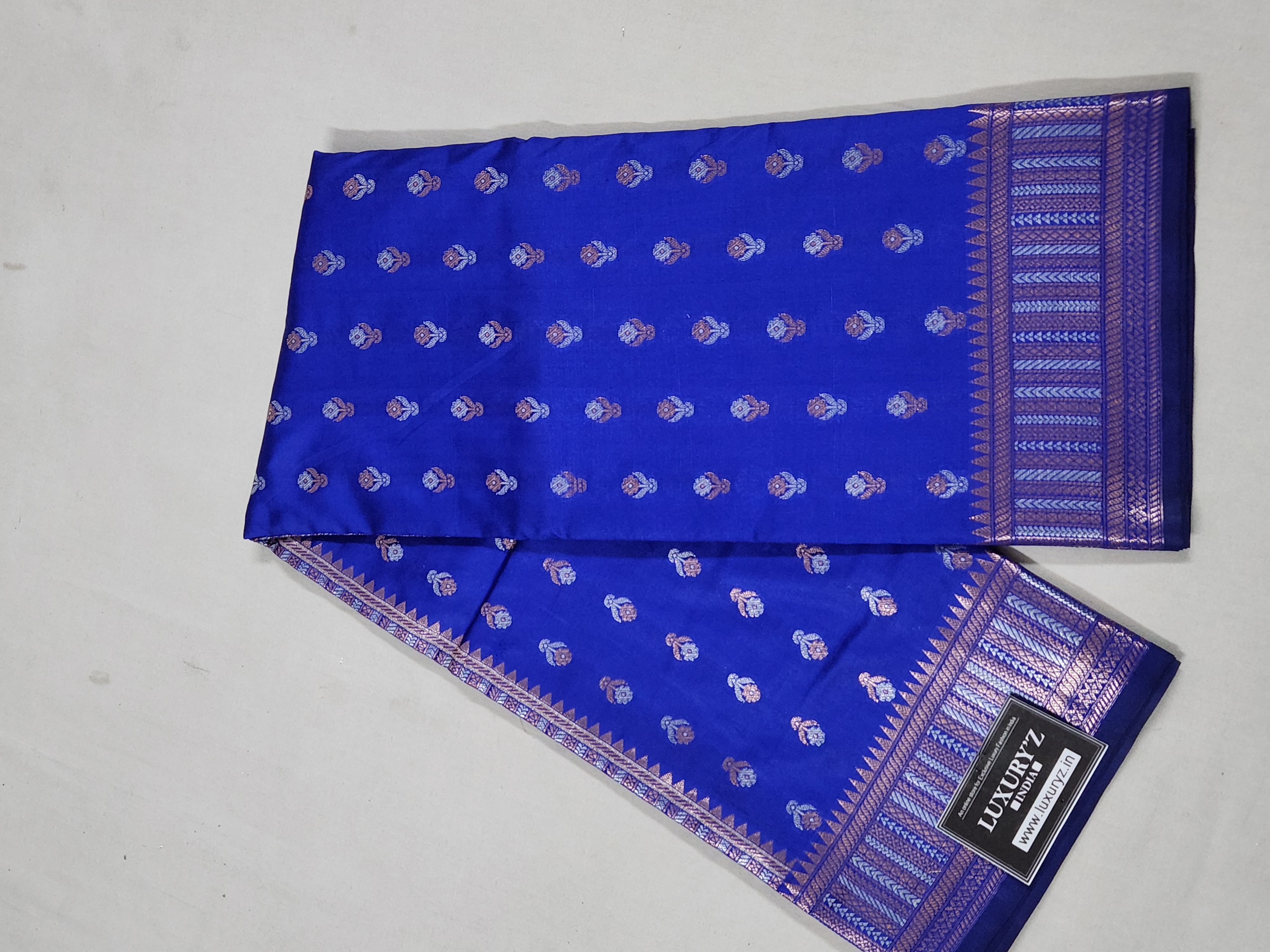 ROYAL BLUE BANARASI KATAN SILK SAREE WITH DESIGNER WEAVING BLOUSE
