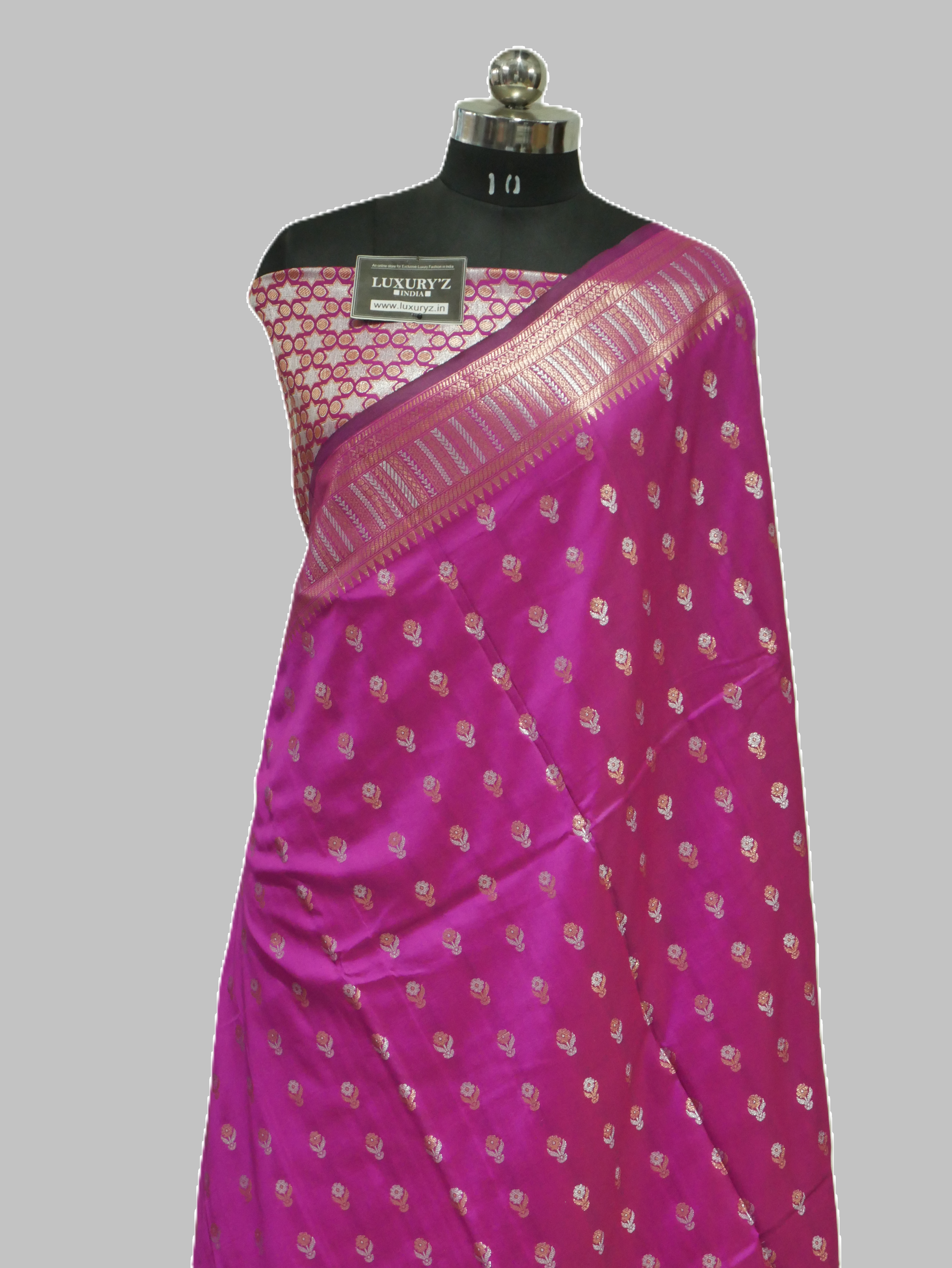 ROYAL PINK BANARASI KATAN SILK SAREE WITH DESIGNER WEAVING BLOUSE