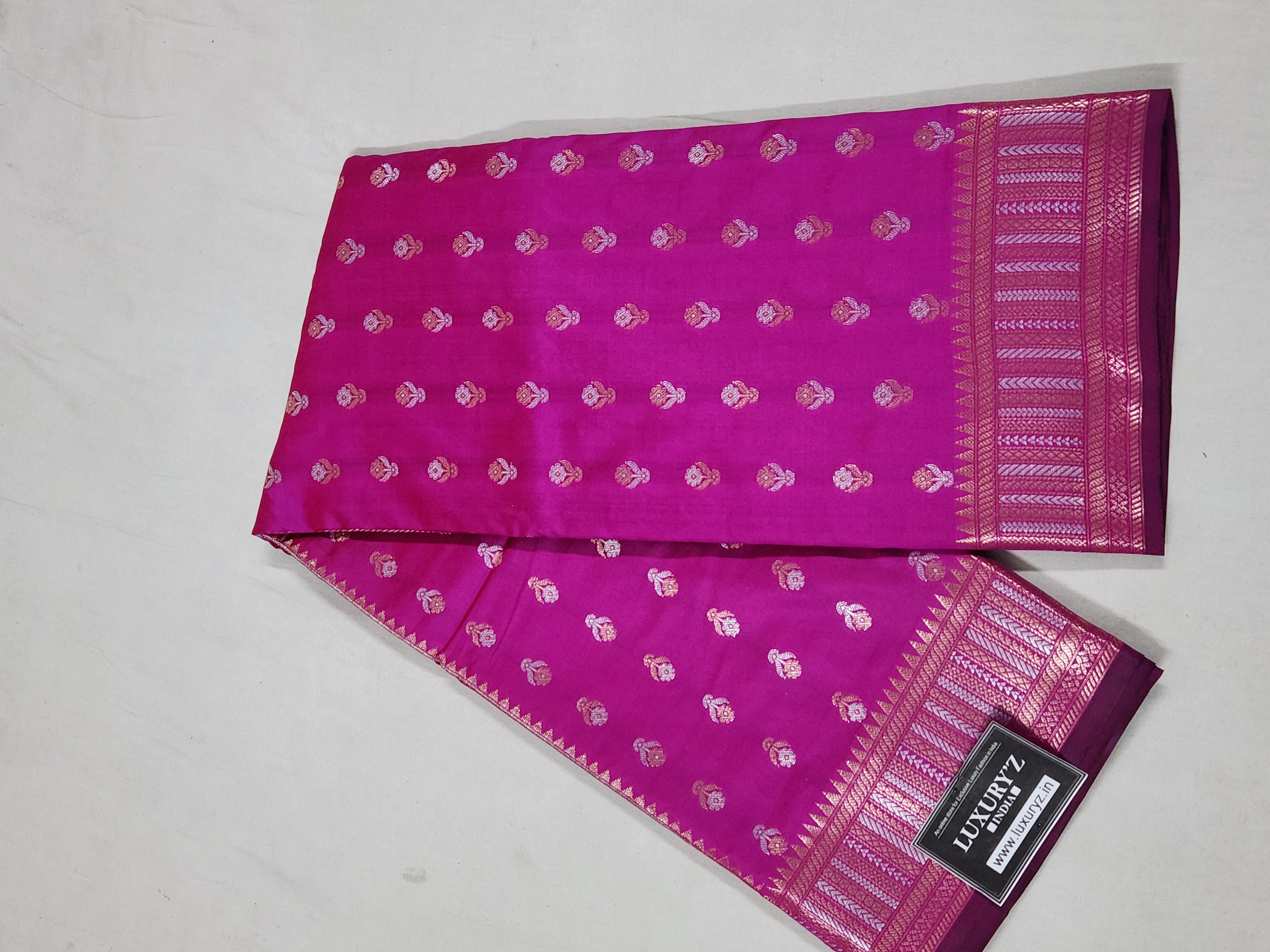 ROYAL PINK BANARASI KATAN SILK SAREE WITH DESIGNER WEAVING BLOUSE