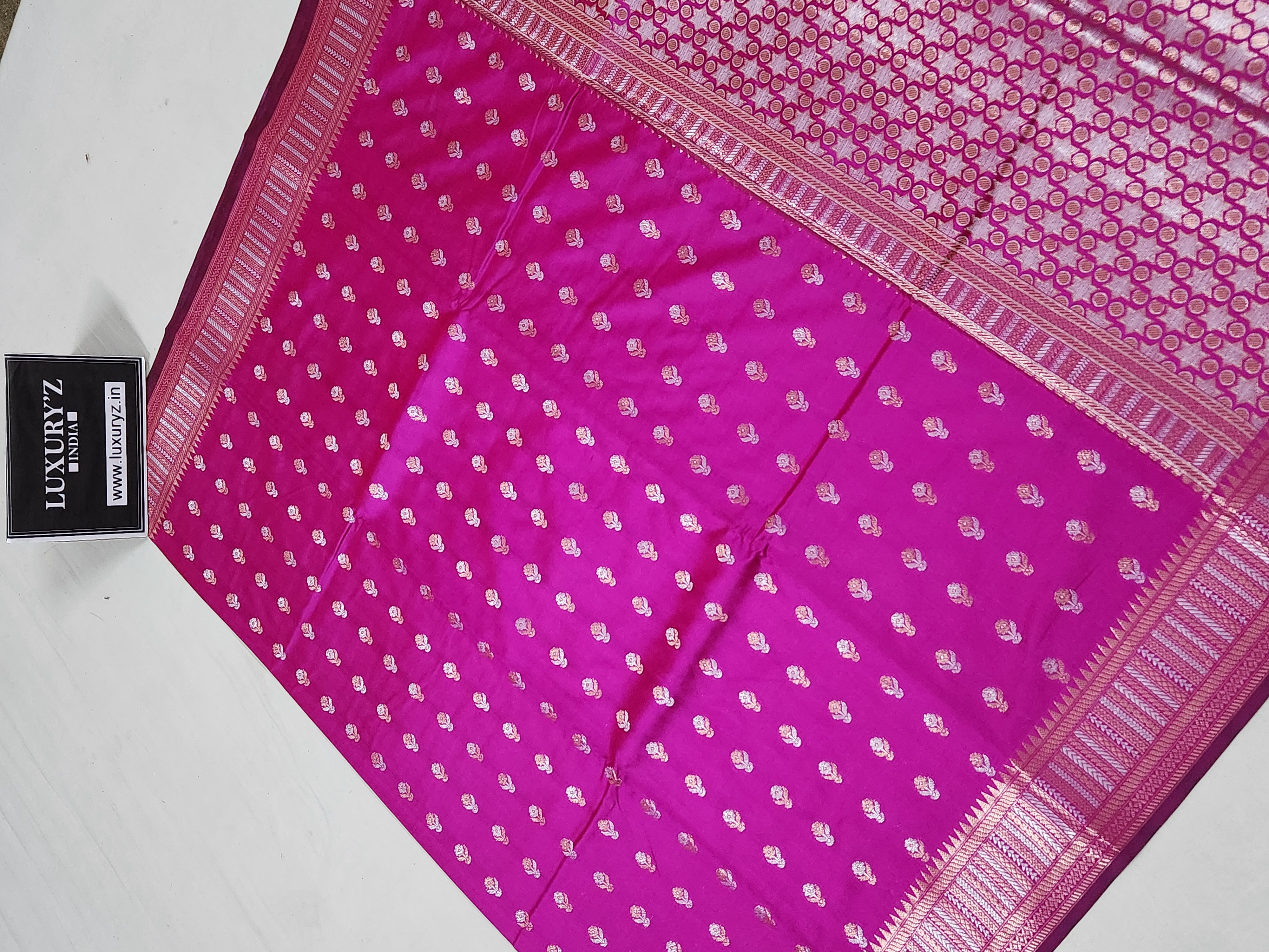 ROYAL PINK BANARASI KATAN SILK SAREE WITH DESIGNER WEAVING BLOUSE
