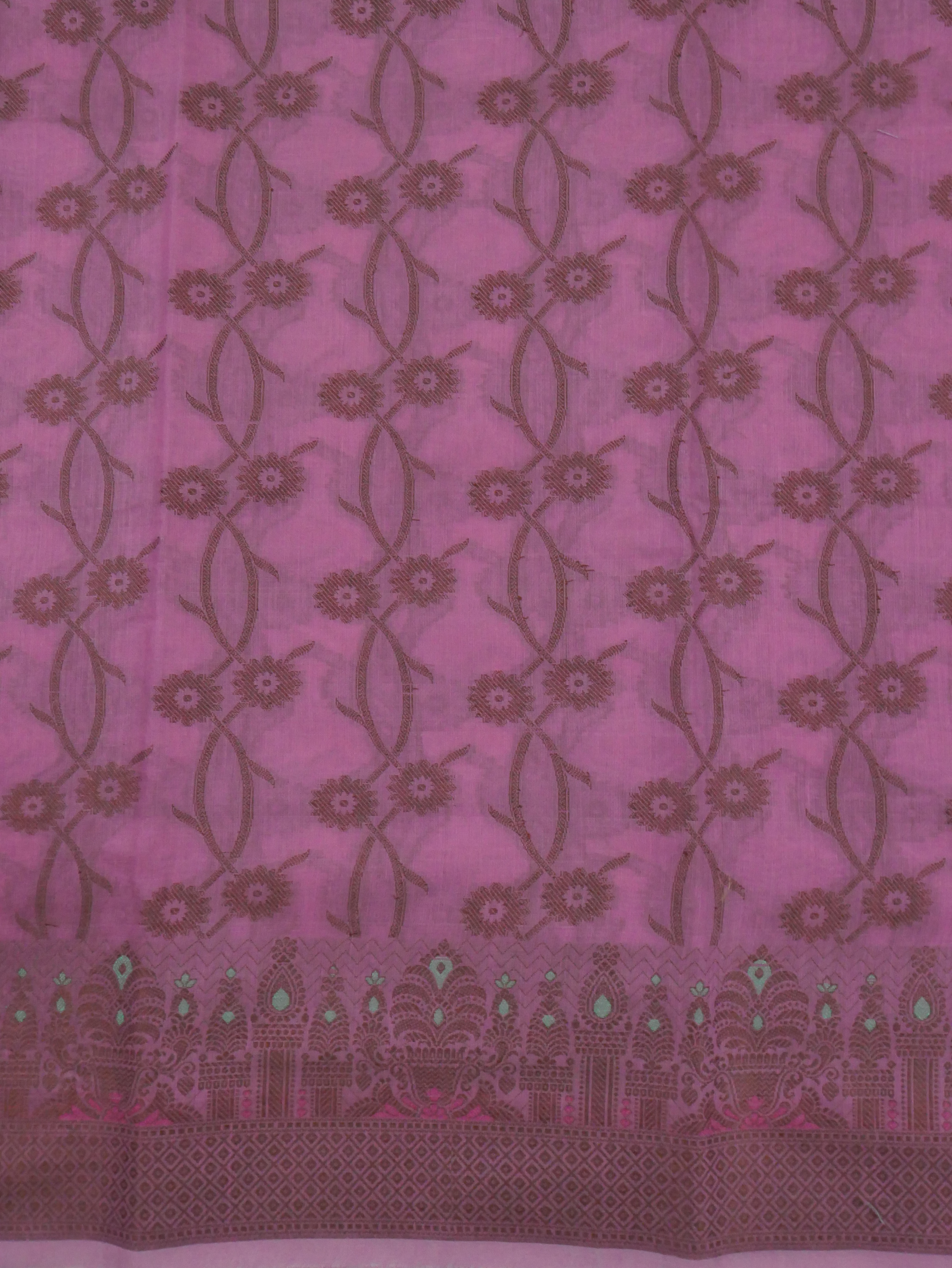 CURE ALL PINK COLOUR BANARASI COTTON SILK SUIT WITH HEAVY DUPATTA