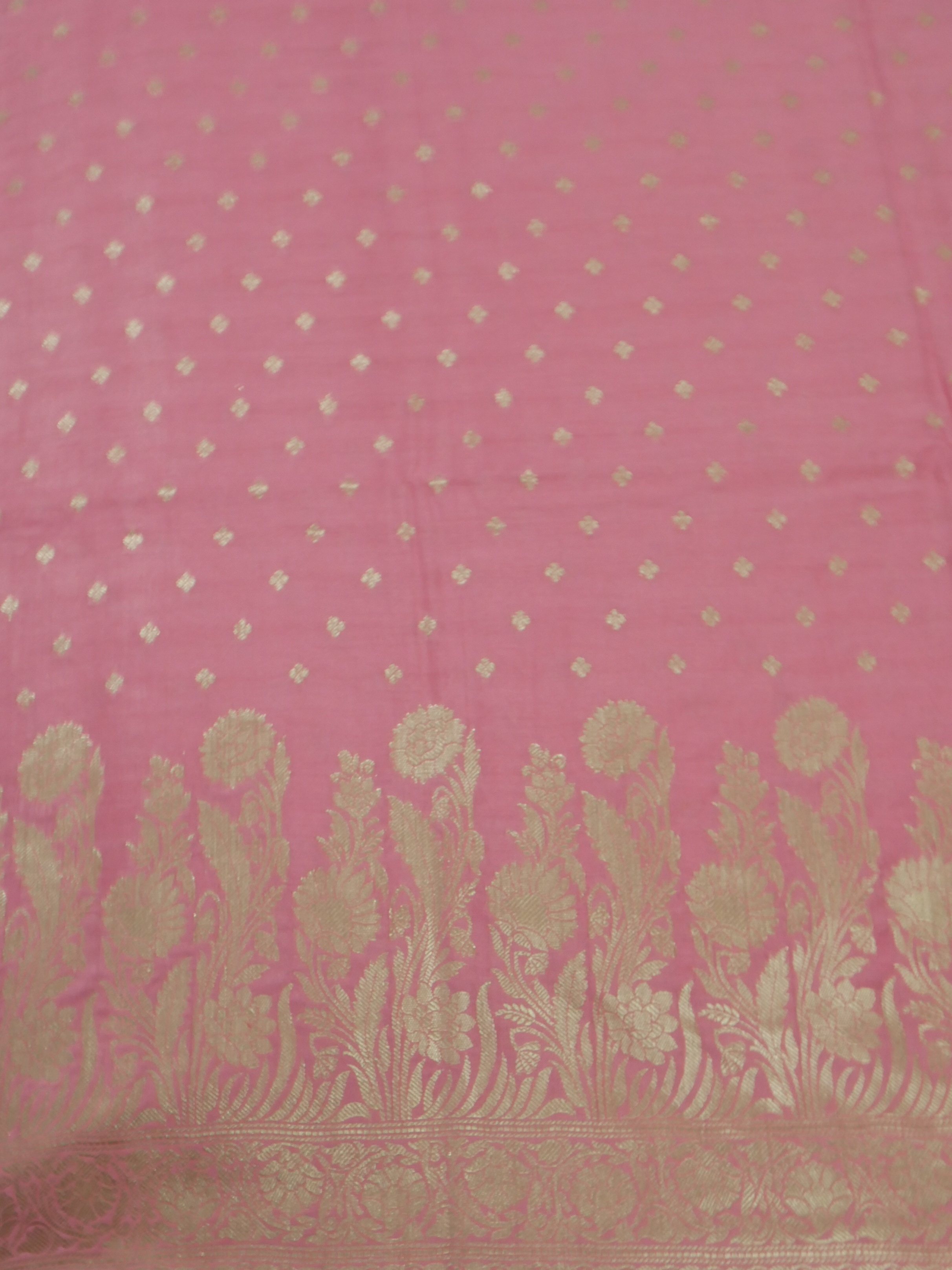 PASTEL MAGENTA COLOUR BANARASI BUTTER SILK SUIT WITH HEAVY ZARI DUPATTA