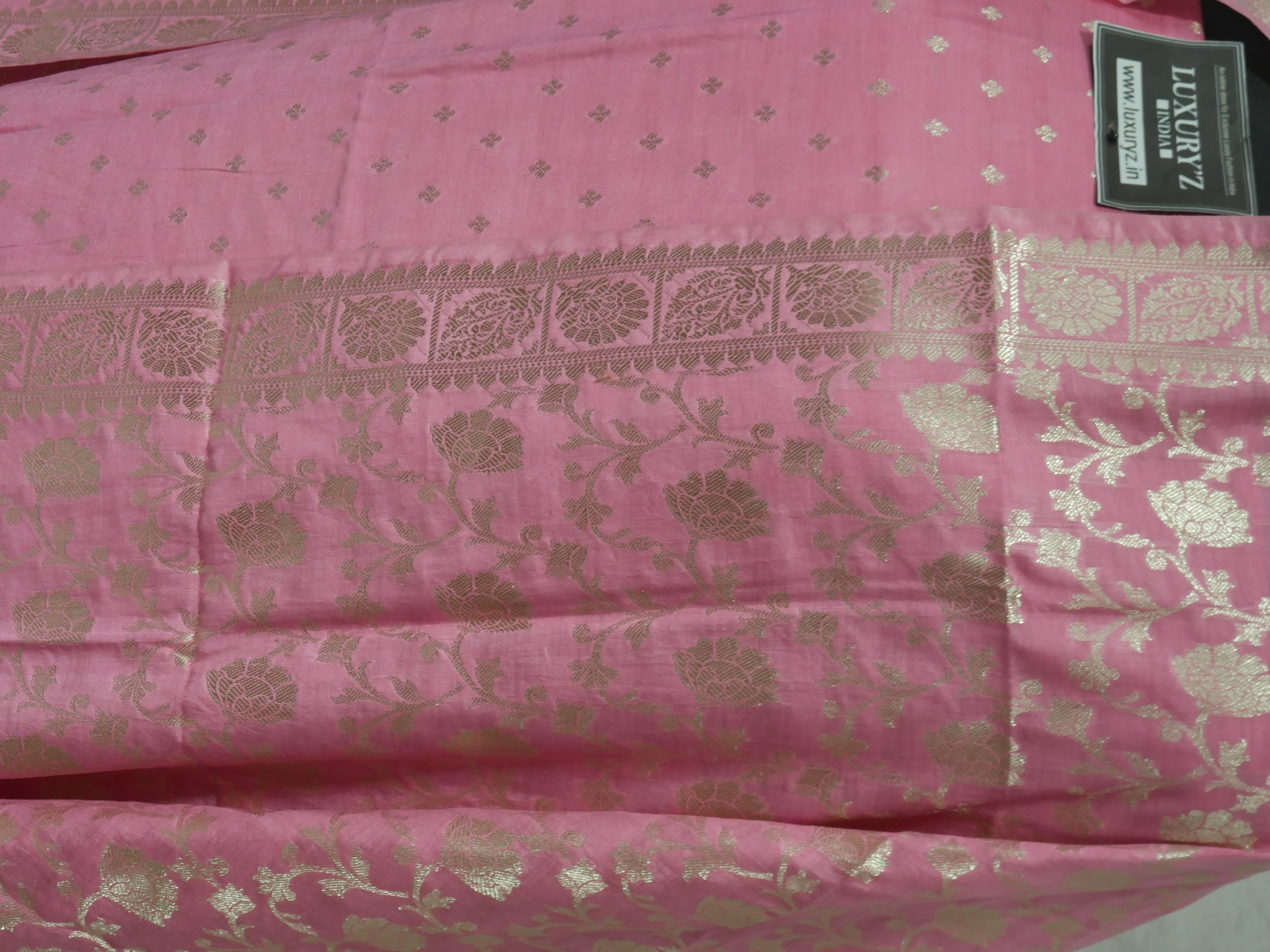 PASTEL MAGENTA COLOUR BANARASI BUTTER SILK SUIT WITH HEAVY ZARI DUPATTA