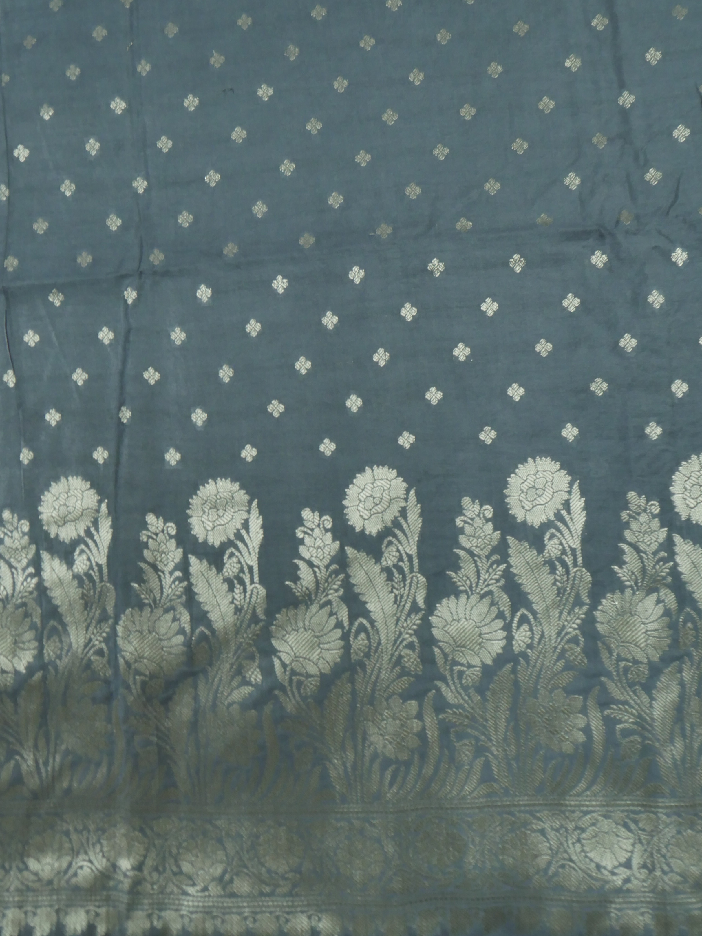 CHINABERRY COLOUR BANARASI BUTTER SILK SUIT WITH HEAVY ZARI DUPATTA