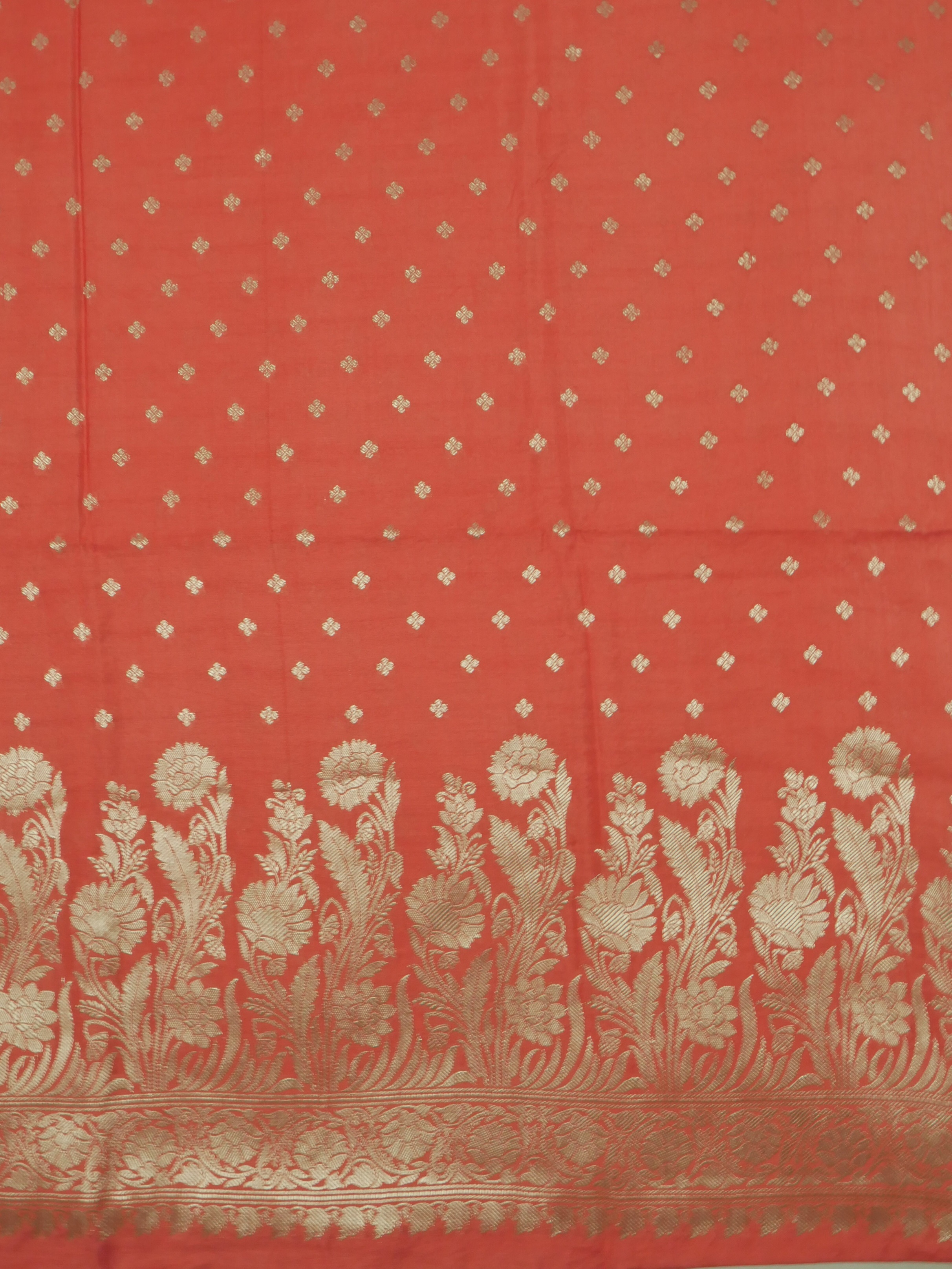 CAMELLIA ROSE COLOUR BANARASI BUTTER SILK SUIT WITH HEAVY ZARI DUPATTA