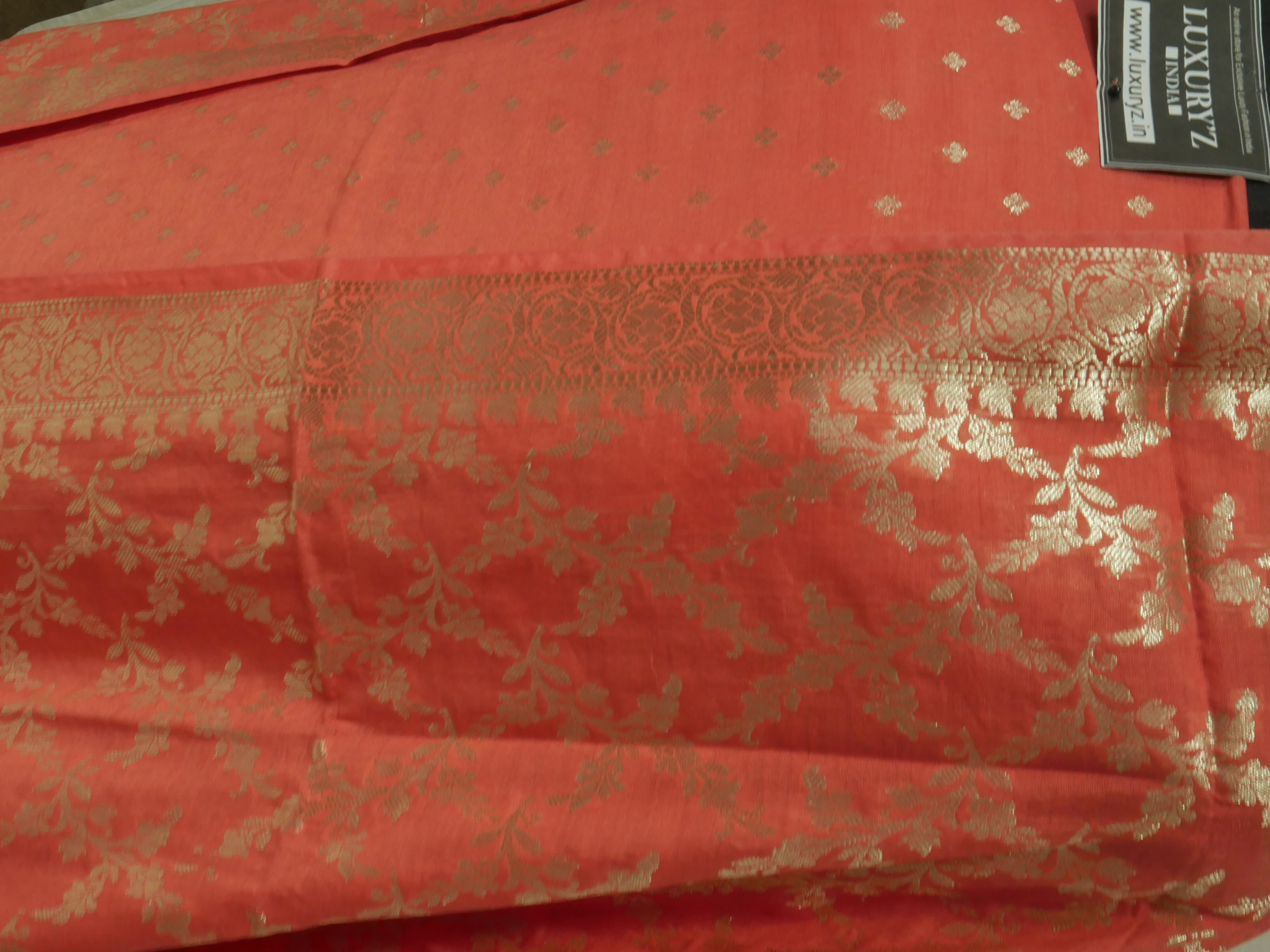 CAMELLIA ROSE COLOUR BANARASI BUTTER SILK SUIT WITH HEAVY ZARI DUPATTA