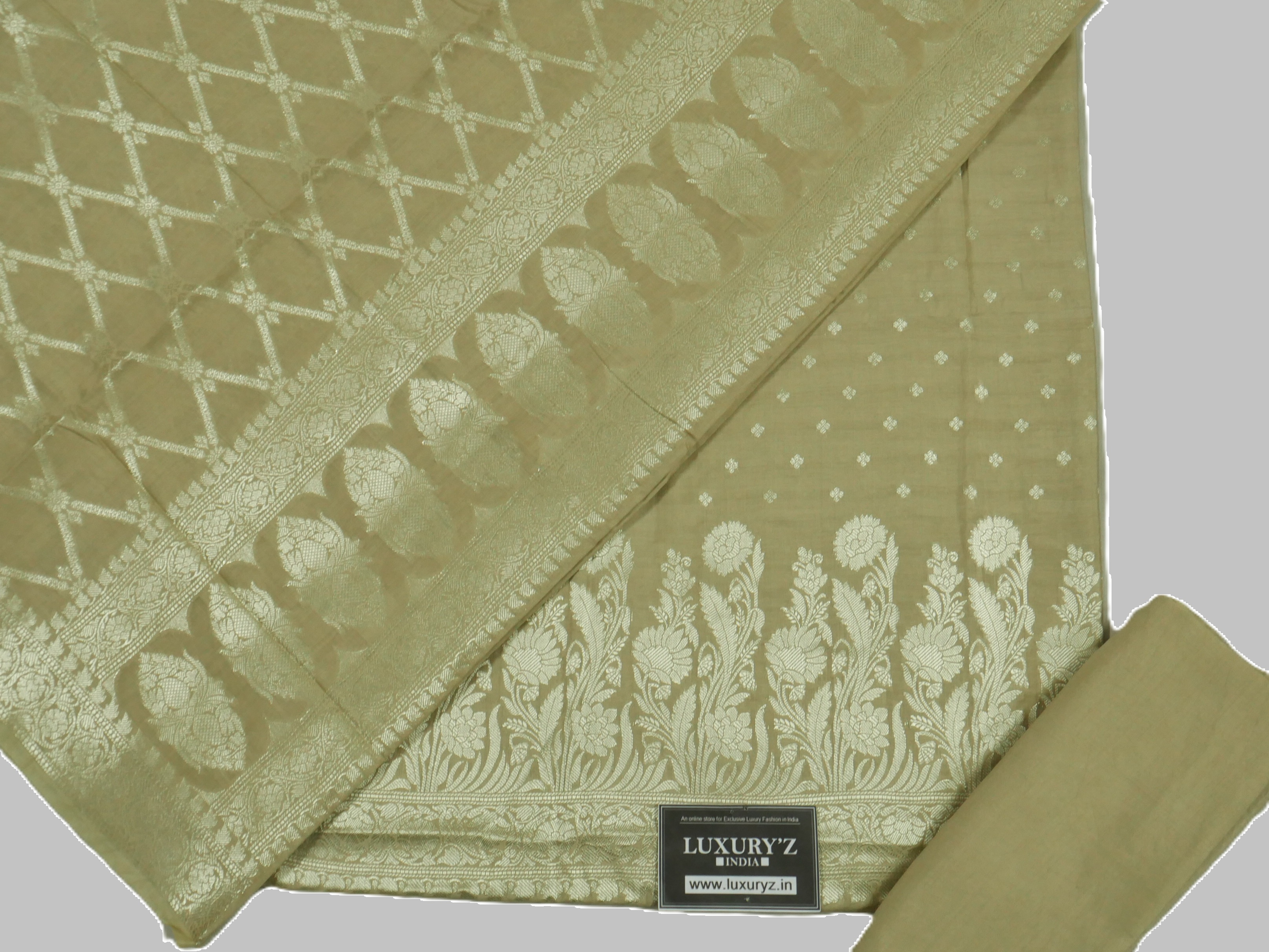 HEAVY HAMMOCK COLOUR BANARASI BUTTER SILK SUIT WITH HEAVY ZARI DUPATTA