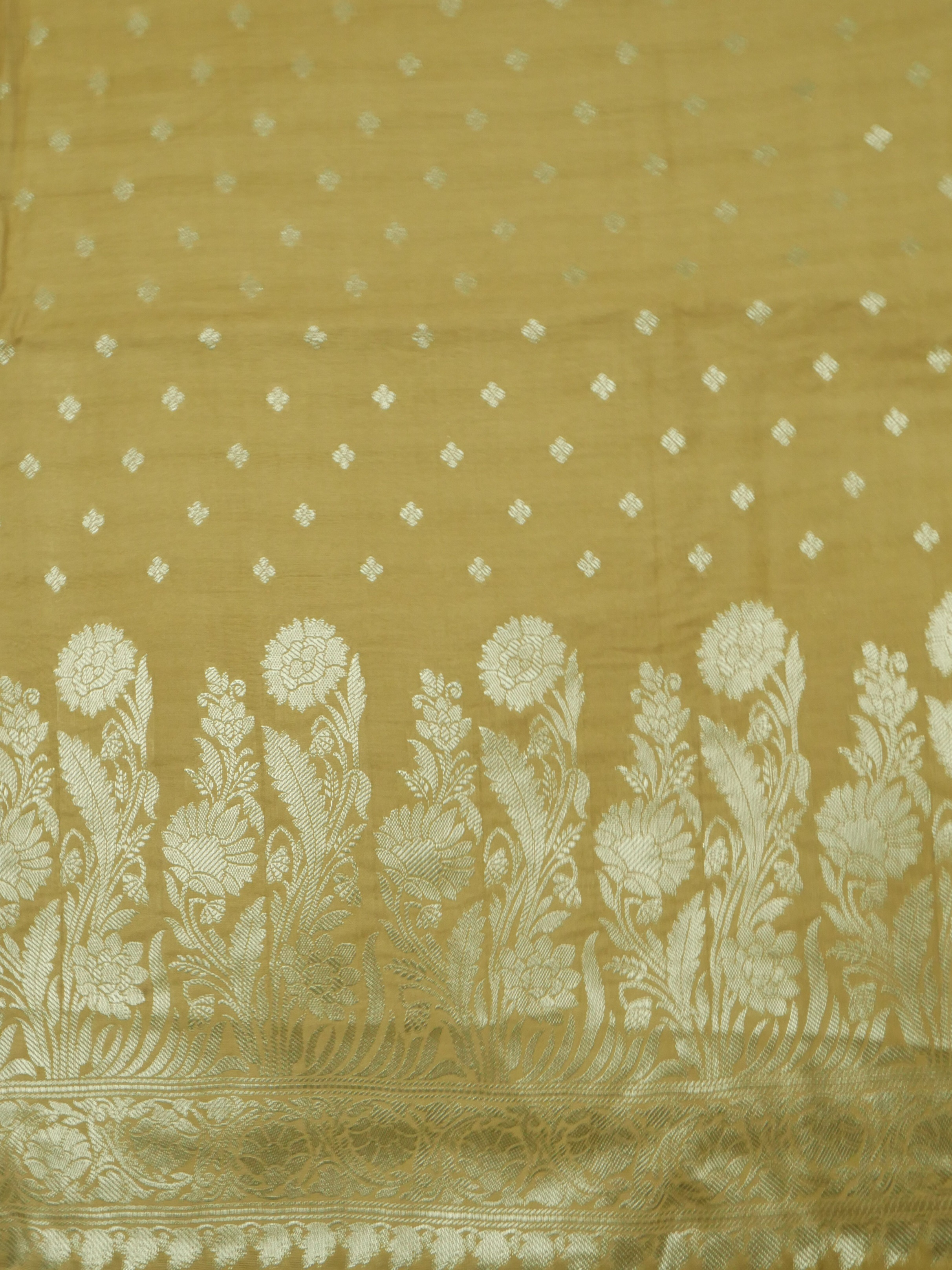 HEARTS OF PALM COLOUR BANARASI BUTTER SILK SUIT WITH HEAVY ZARI DUPATTA