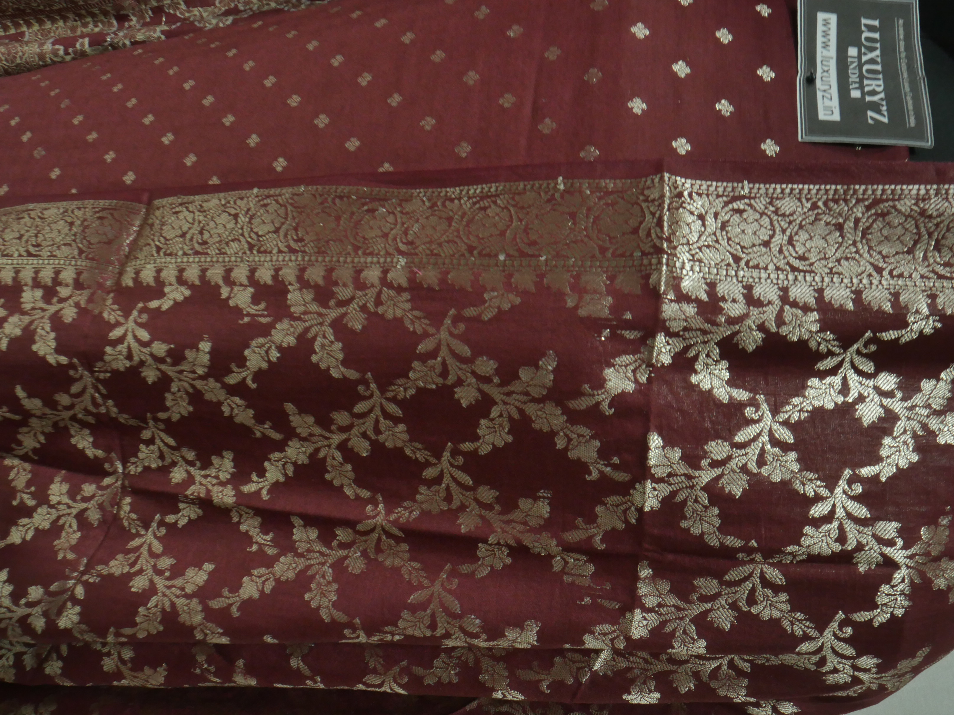 BLACKBERRY PIE COLOUR BANARASI BUTTER SILK SUIT WITH HEAVY ZARI DUPATTA