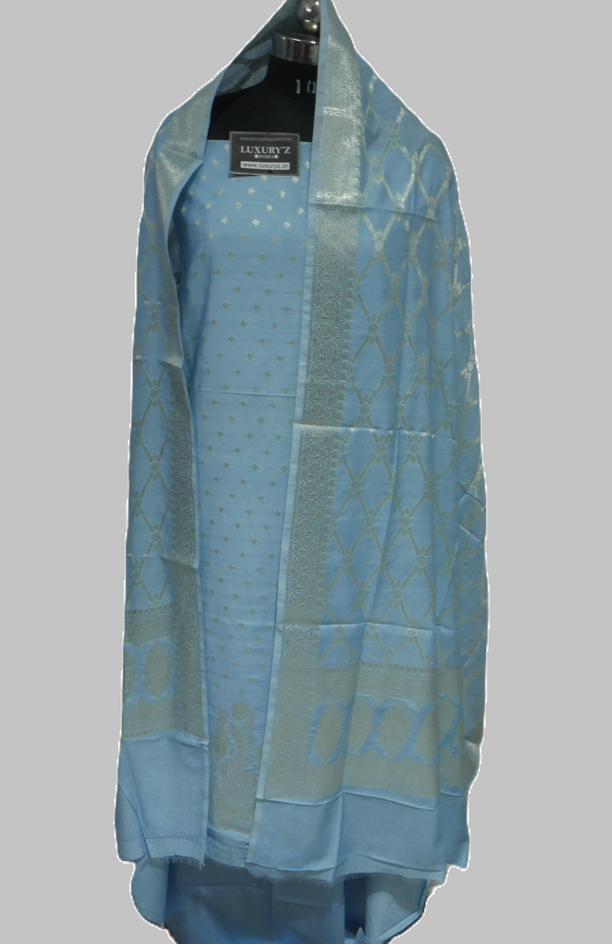APOCYAN COLOUR BANARASI BUTTER SILK SUIT WITH HEAVY ZARI DUPATTA