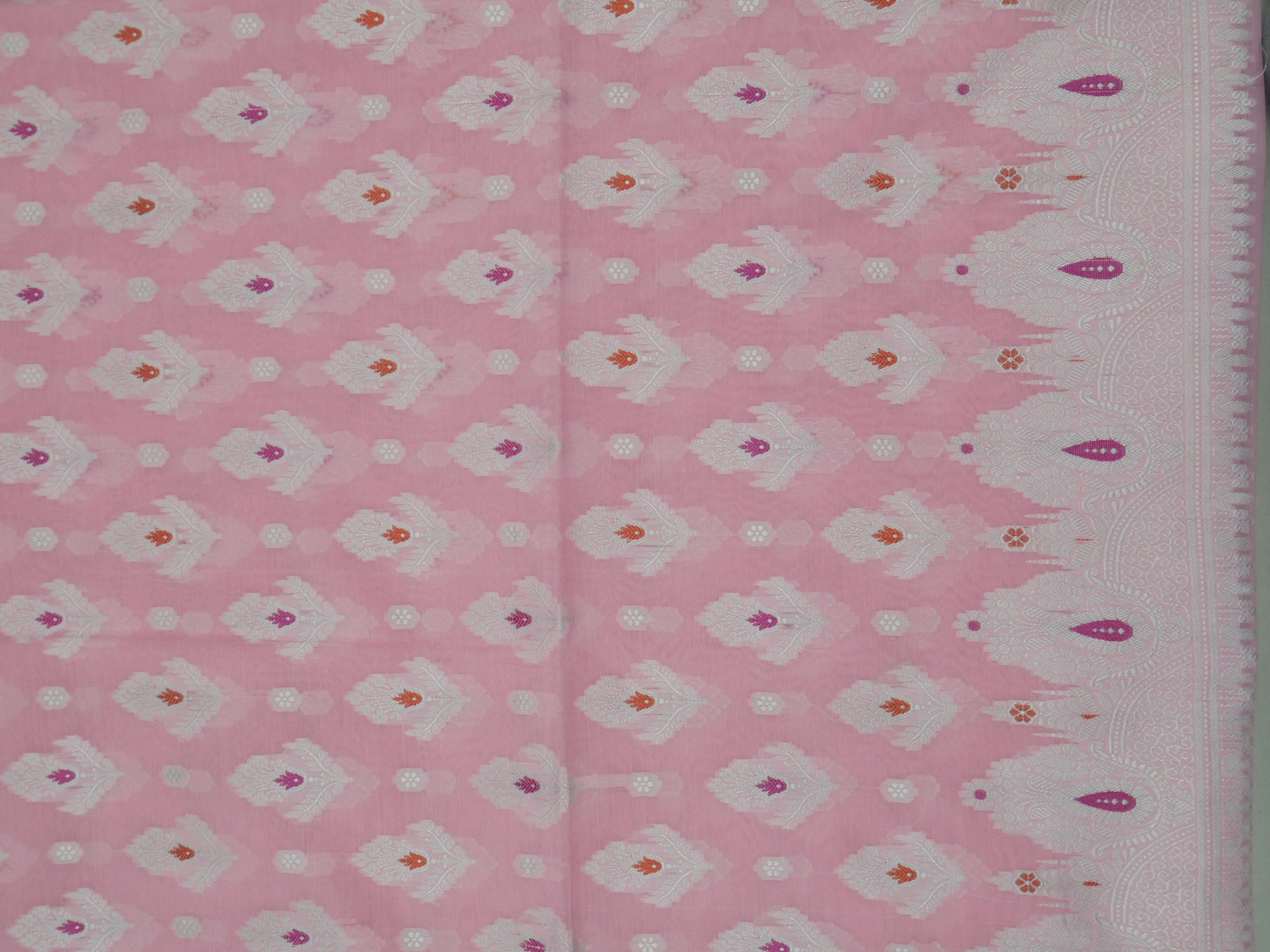 CAMEO PINK COLOUR BANARASI RESHAM SILK SUIT WITH HEAVY DUPATTA