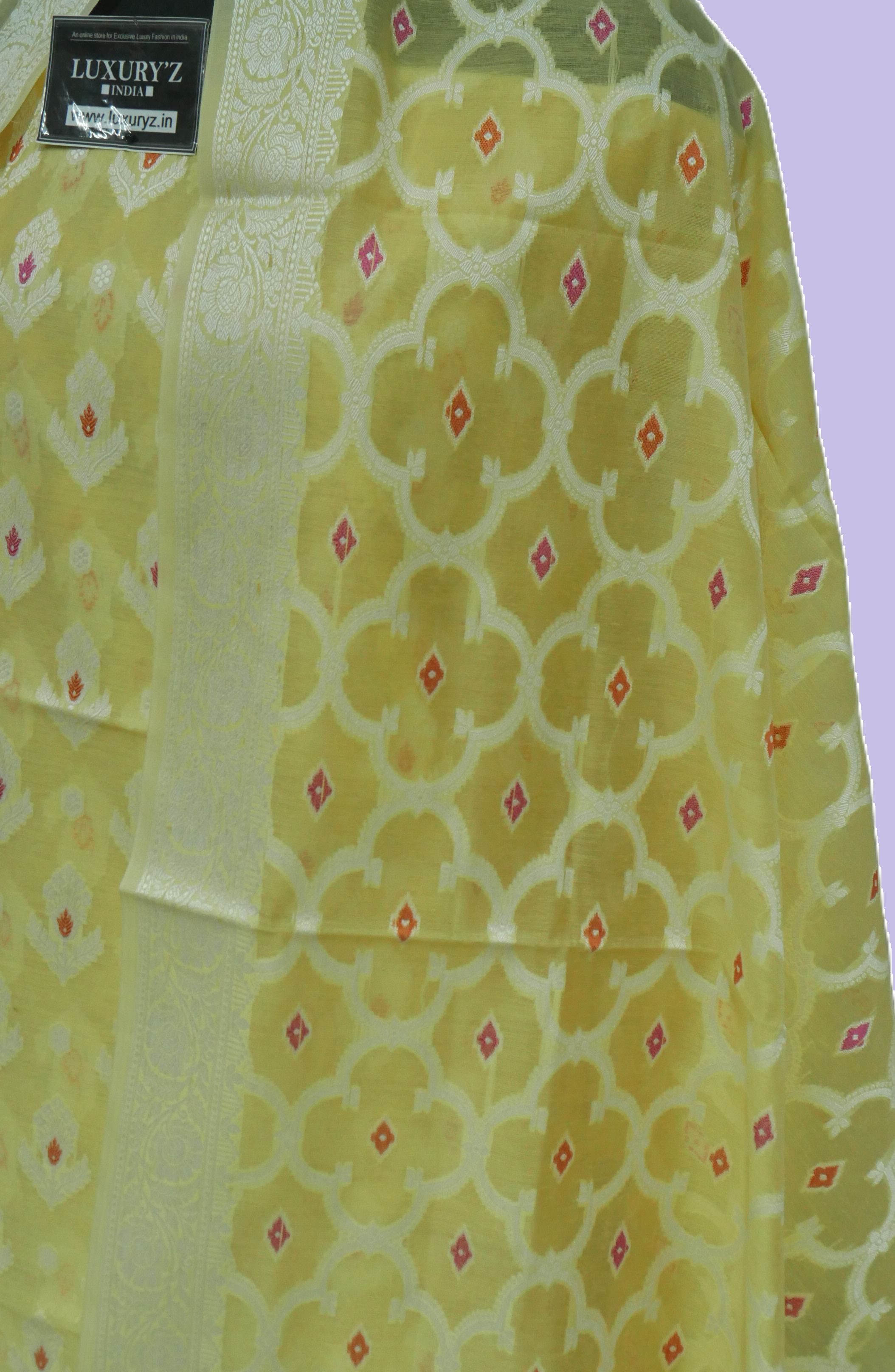 STRAW YELLOW COLOUR BANARASI RESHAM SILK SUIT WITH HEAVY DUPATTA