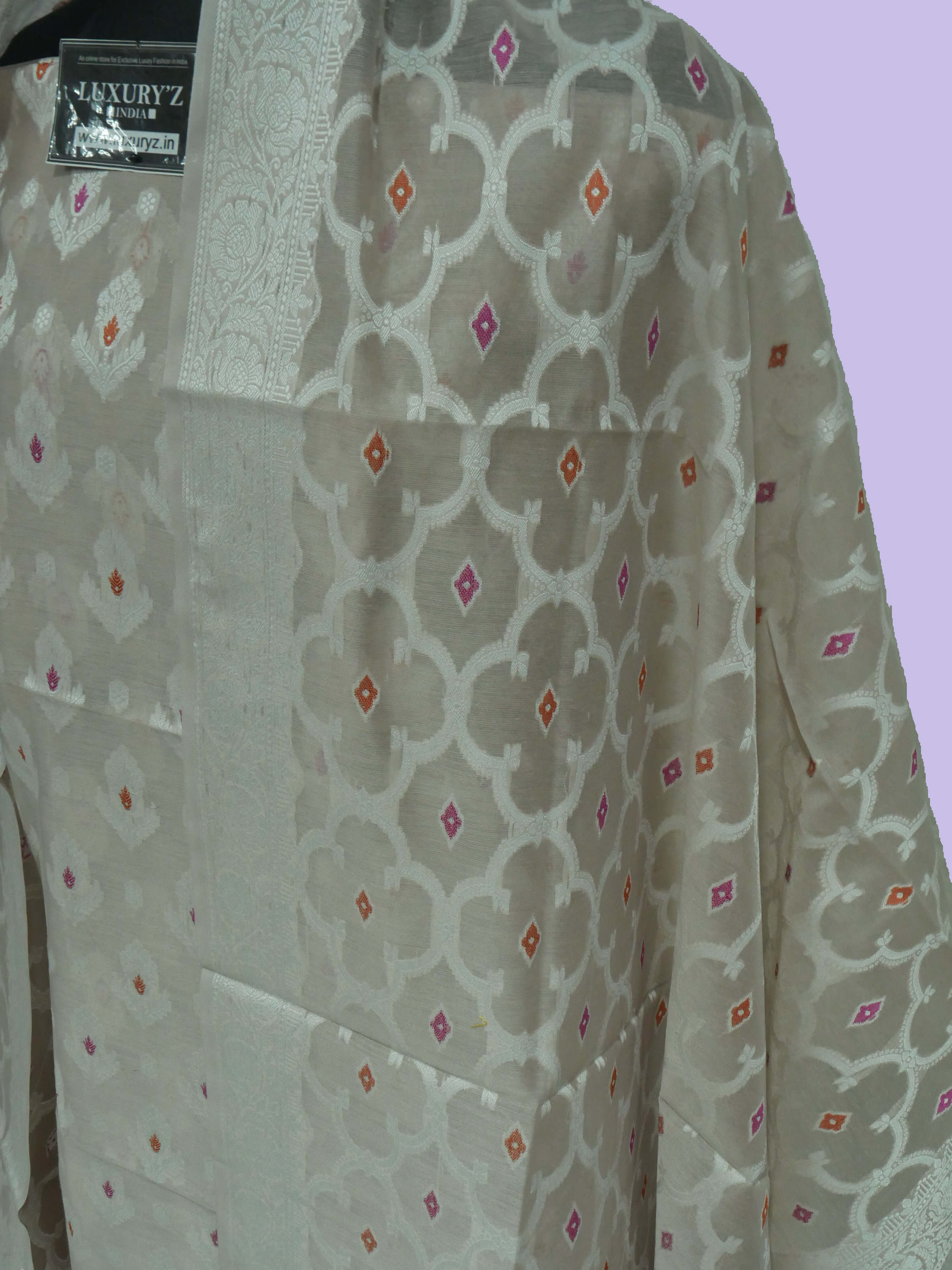 DARK SILVER COLOUR BANARASI RESHAM SILK SUIT WITH HEAVY DUPATTA