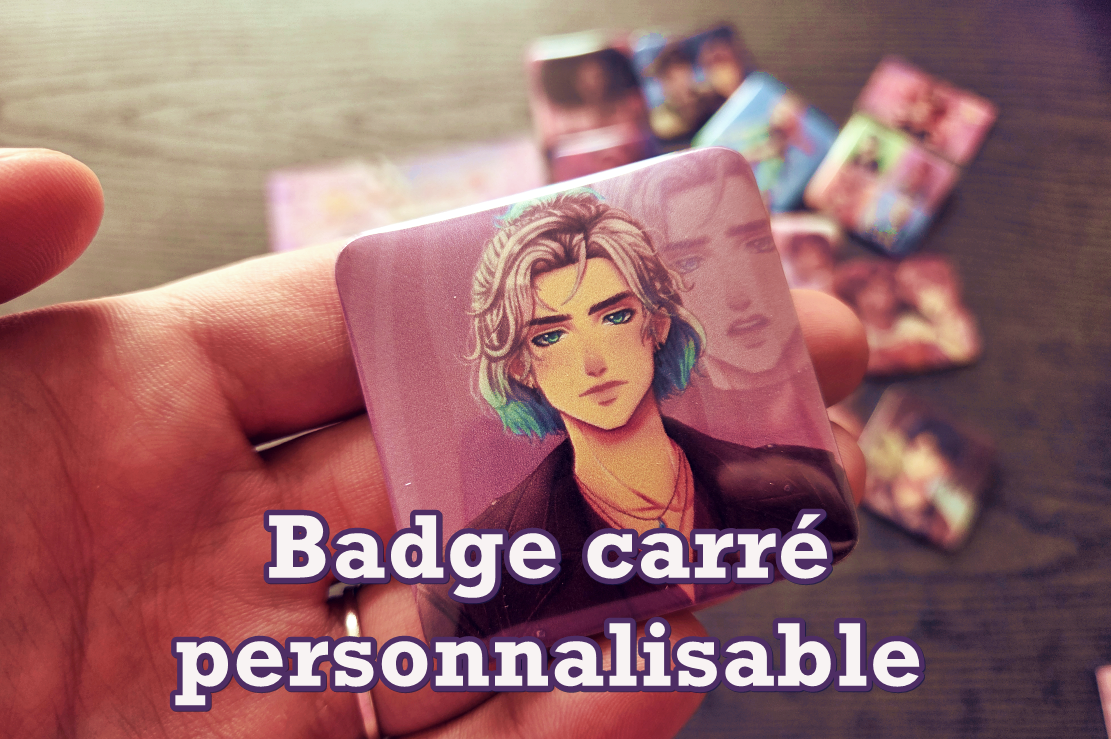 BADGES CARRÉ PERSONNALISABLE FLY : FOREVER LOVING YOU