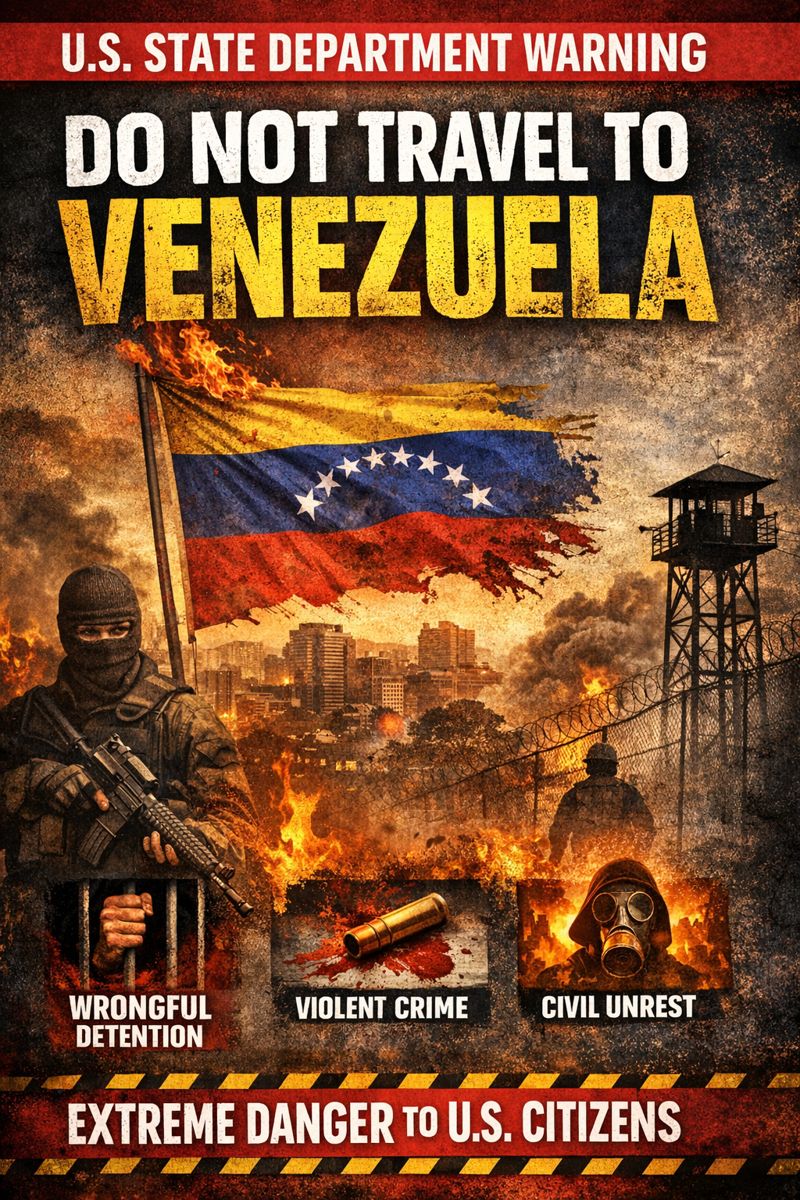 Venezuela Travel Advisory Digital Poster