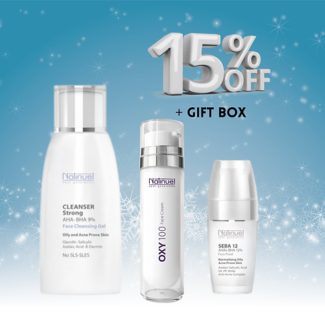 Oily/ Acne Prone Skin Set ( Cleanser Strong + Seba 12 + Oxy 100)