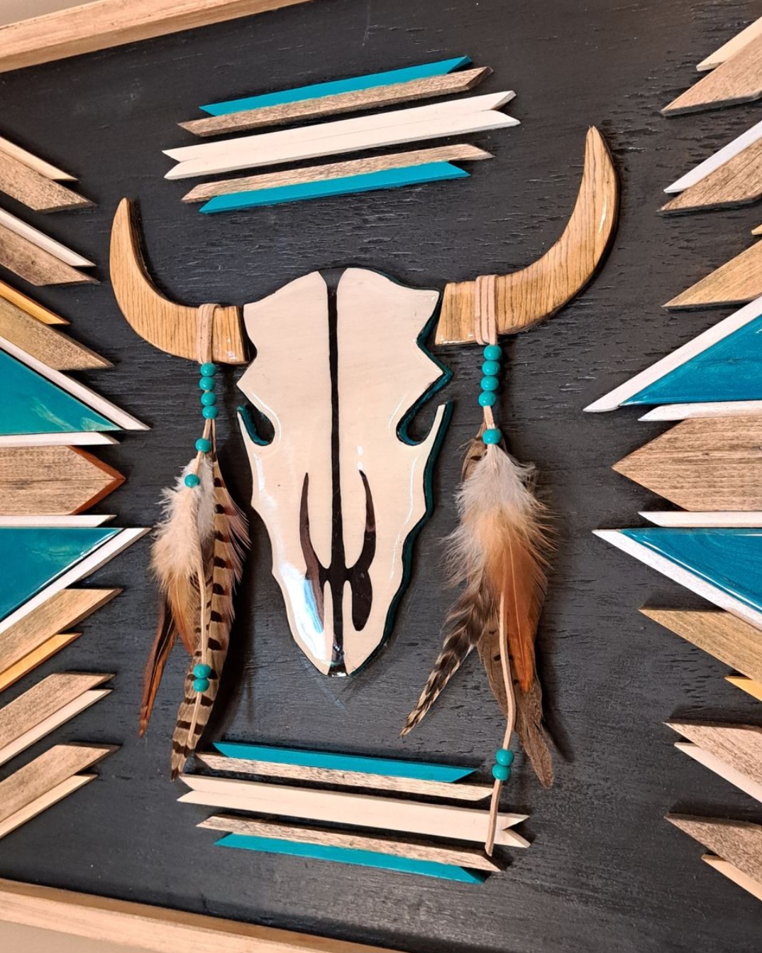 Reclaimed Pallet Wood Southwestern Resin Wall Art ~ SOLD