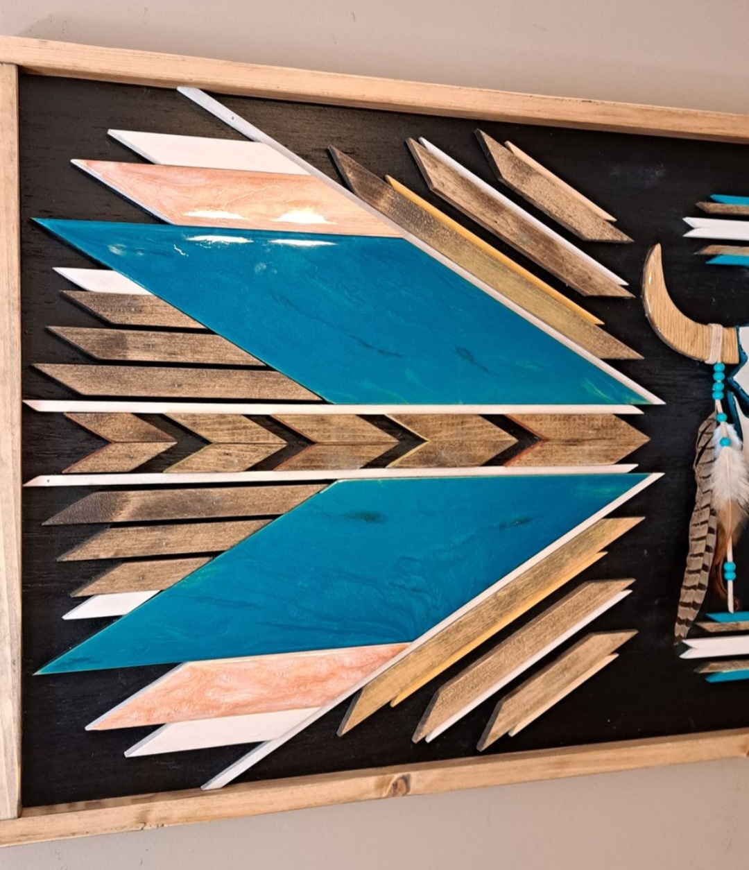 Reclaimed Pallet Wood Southwestern Resin Wall Art ~ SOLD