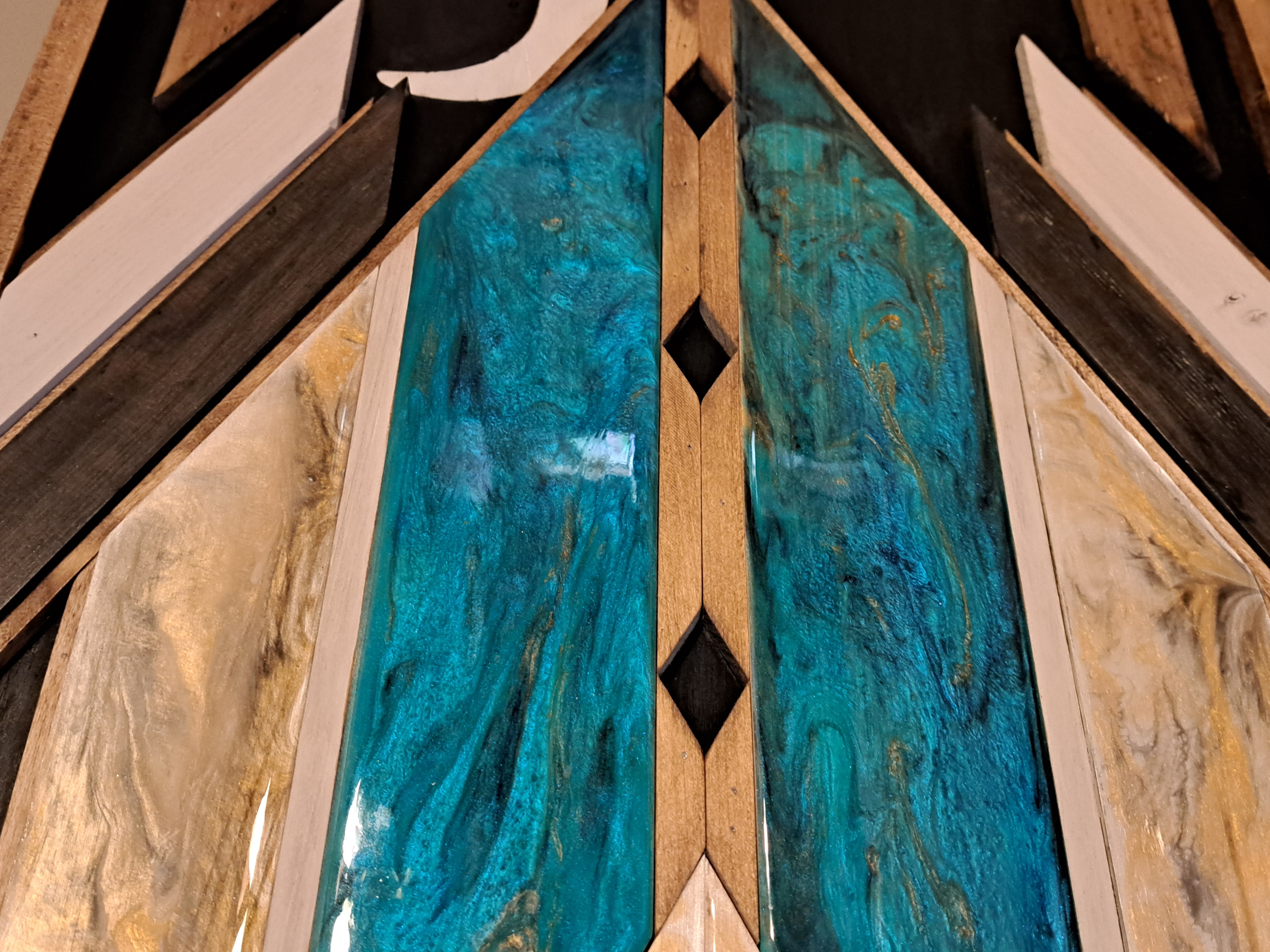 Reclaimed Pallet Wood Southwestern Resin Wall Art ~ SOLD