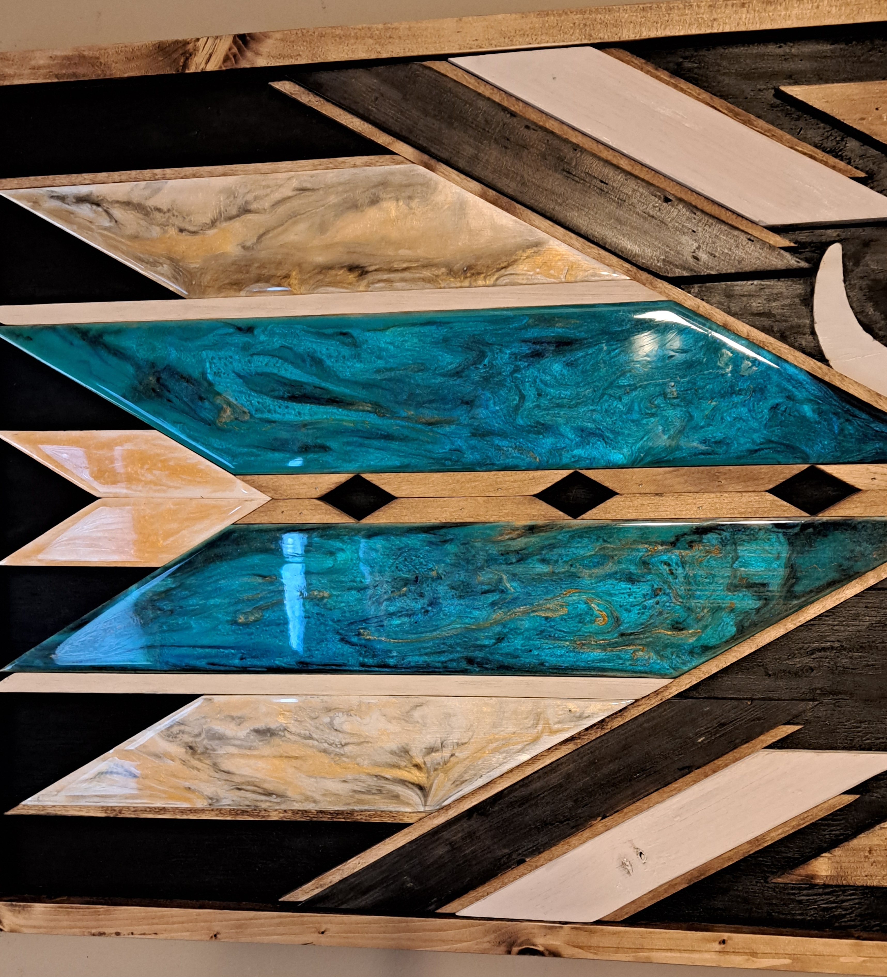 Reclaimed Pallet Wood Southwestern Resin Wall Art ~ SOLD