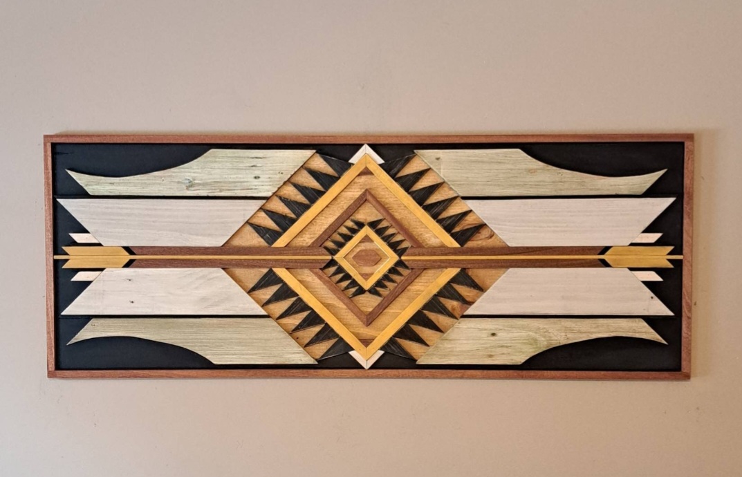 Reclaimed Pallet Wood Wall Art ~ Unique Design!!  SOLD