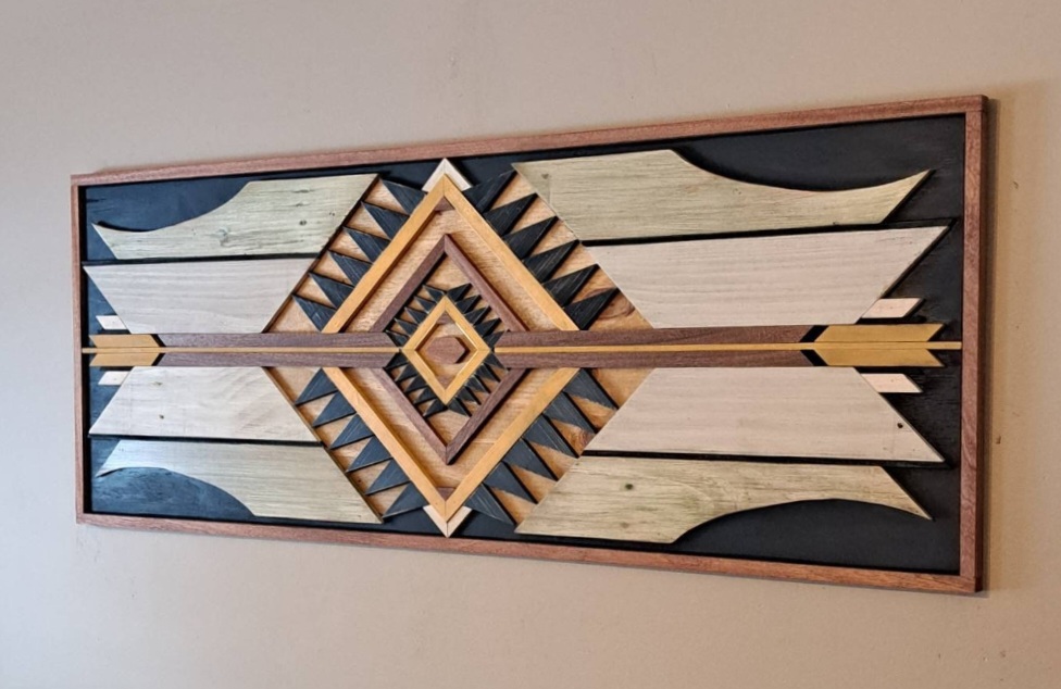 Reclaimed Pallet Wood Wall Art ~ Unique Design!!  SOLD