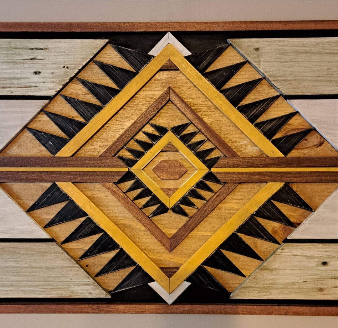 Reclaimed Pallet Wood Wall Art ~ Unique Design!!  SOLD