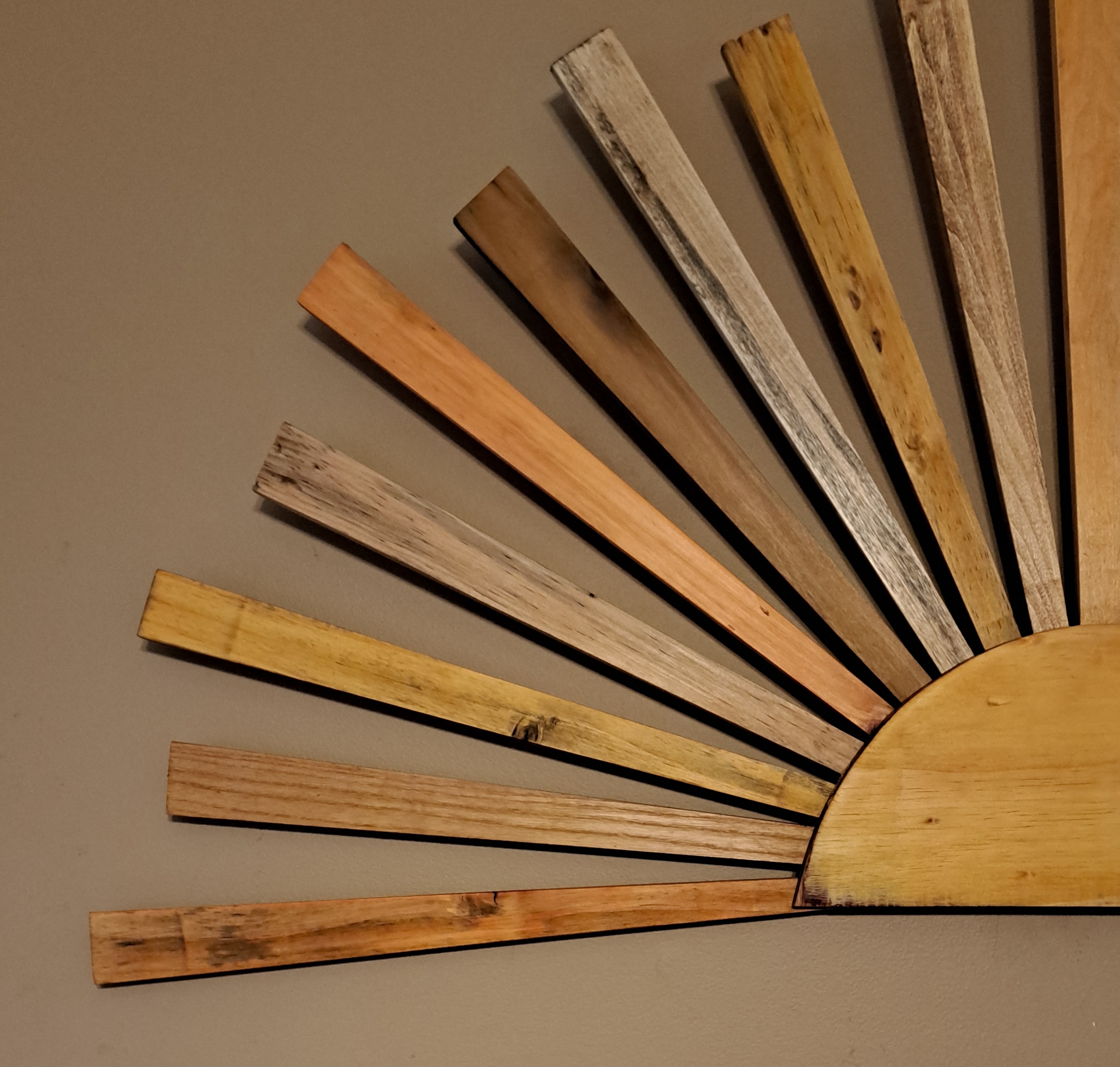 Reclaimed Pallet Wood Wall Art Sunburst ~ SOLD