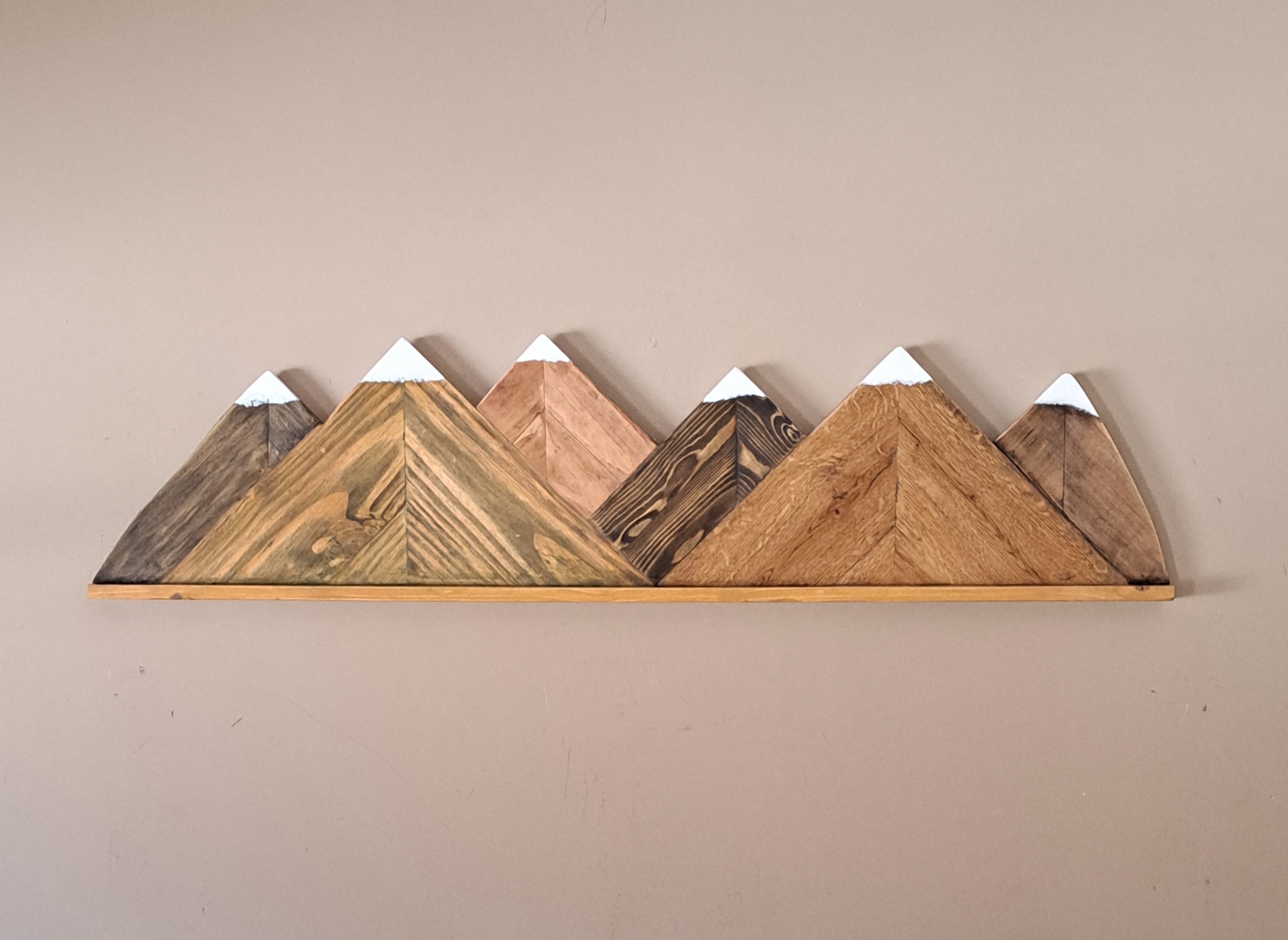 Reclaimed Pallet Wood Snow-Capped Mountains 