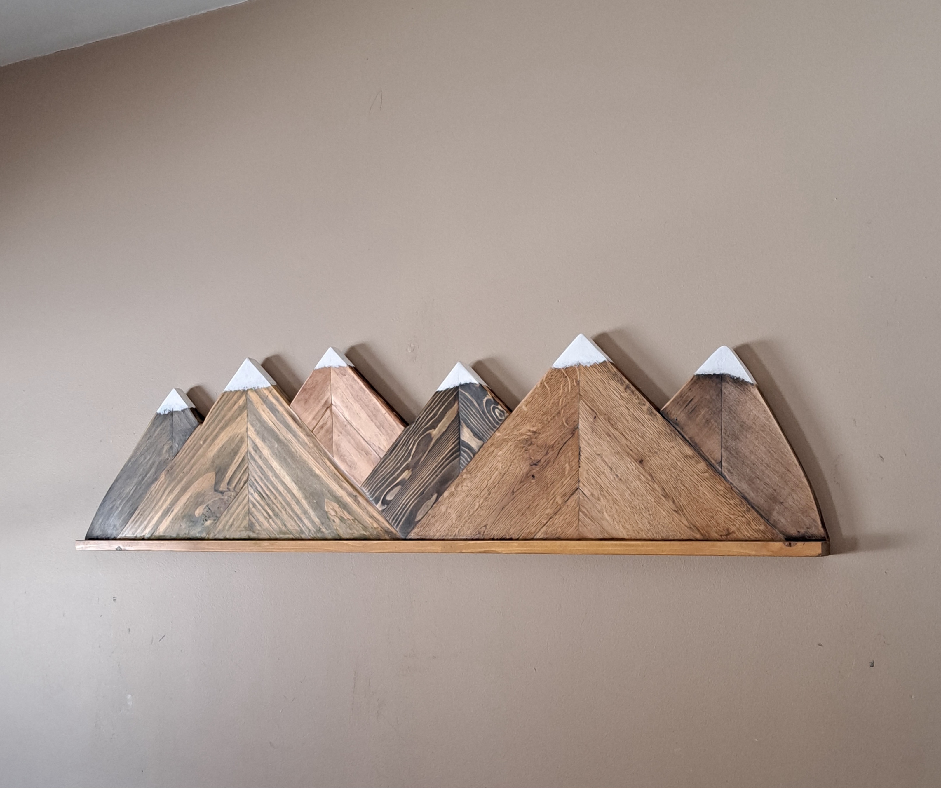 Reclaimed Pallet Wood Snow-Capped Mountains 