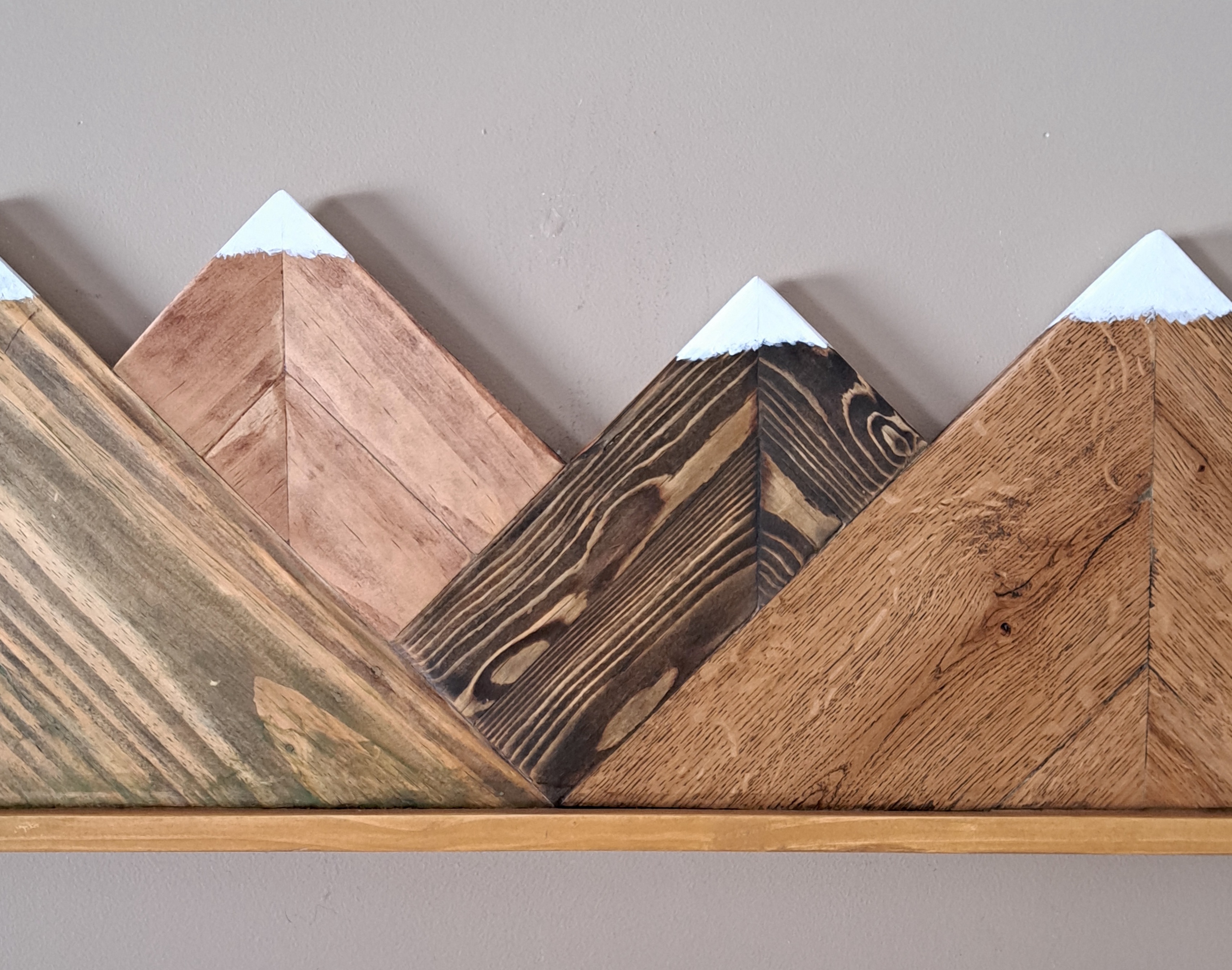 Reclaimed Pallet Wood Snow-Capped Mountains 