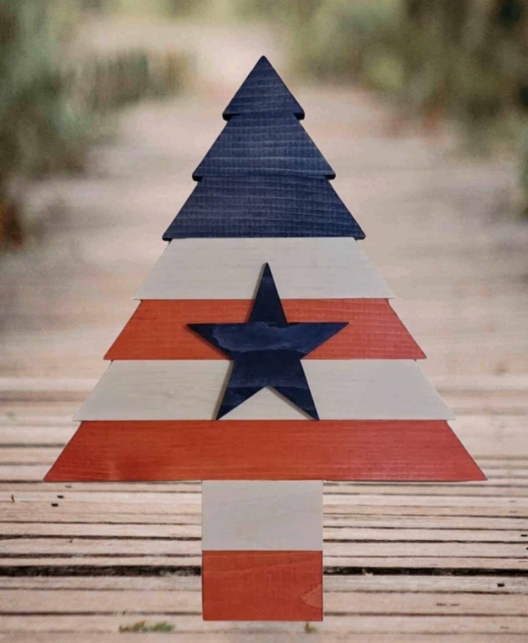 Handmade American Flag Christmas Tree