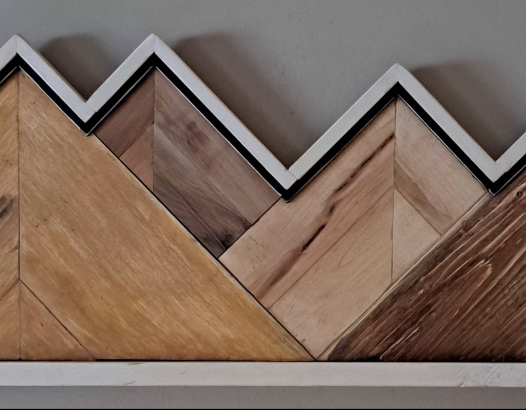 Reclaimed Wood Rustic Mountains Wall Art Decor