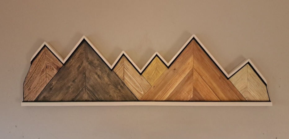 Reclaimed Rustic Mountains Pallet Wood Wall Art Decior