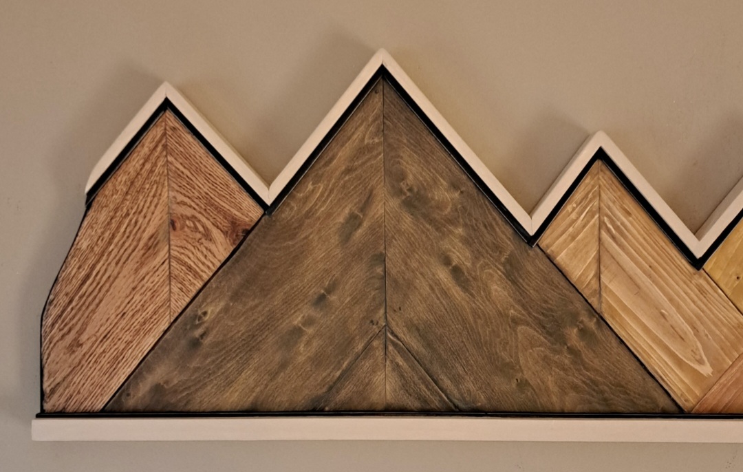 Reclaimed Rustic Mountains Pallet Wood Wall Art Decior