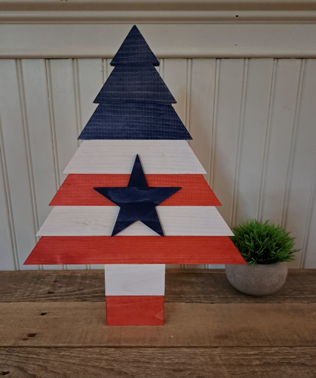 Handmade American Flag Christmas Tree