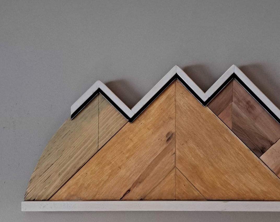 Reclaimed Wood Rustic Mountains Wall Art Decor