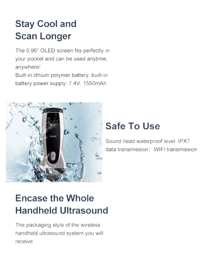  Ultimate USB Wireless Mini Handheld Ultrasound Scanner for Veterinary Use