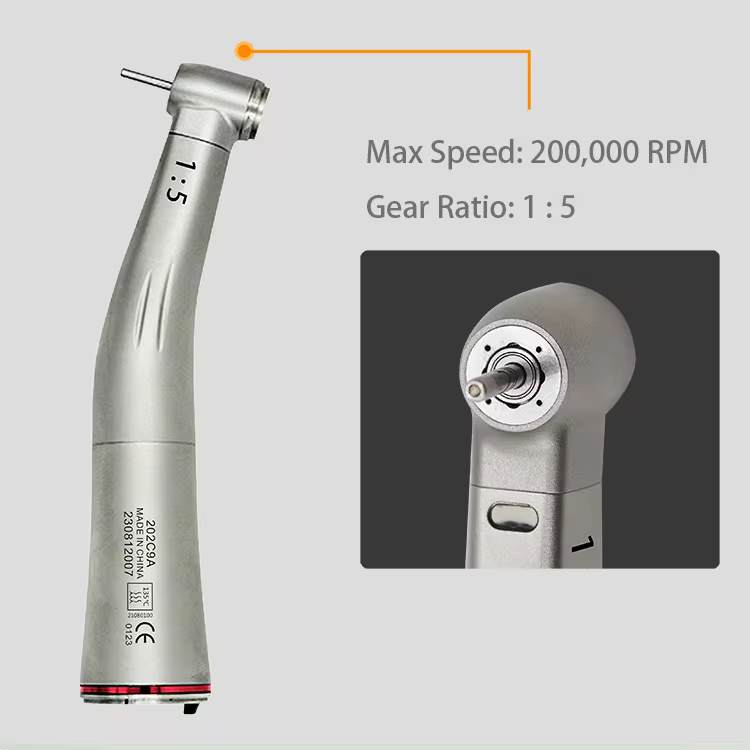 Dental 1:5 Contra Angle Handpiece – High-Speed with Fiber Optic & Cooling