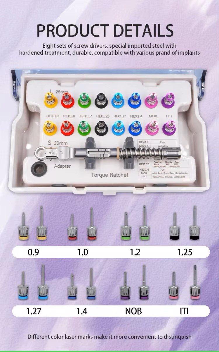 New Dental Implant Torque Screwdriver Wrench Kit